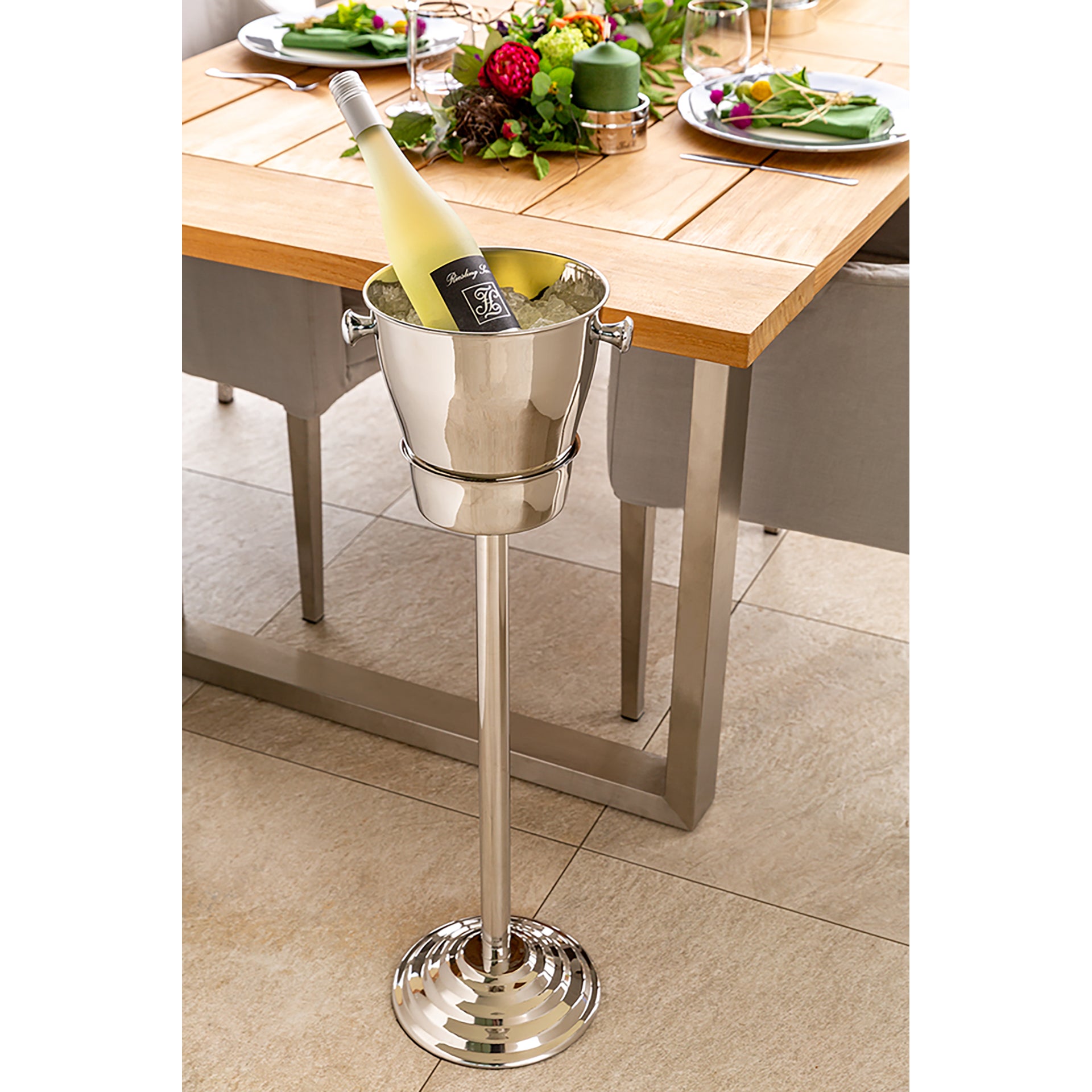 ALVARO Weinkühler mit Ständer silberfarben