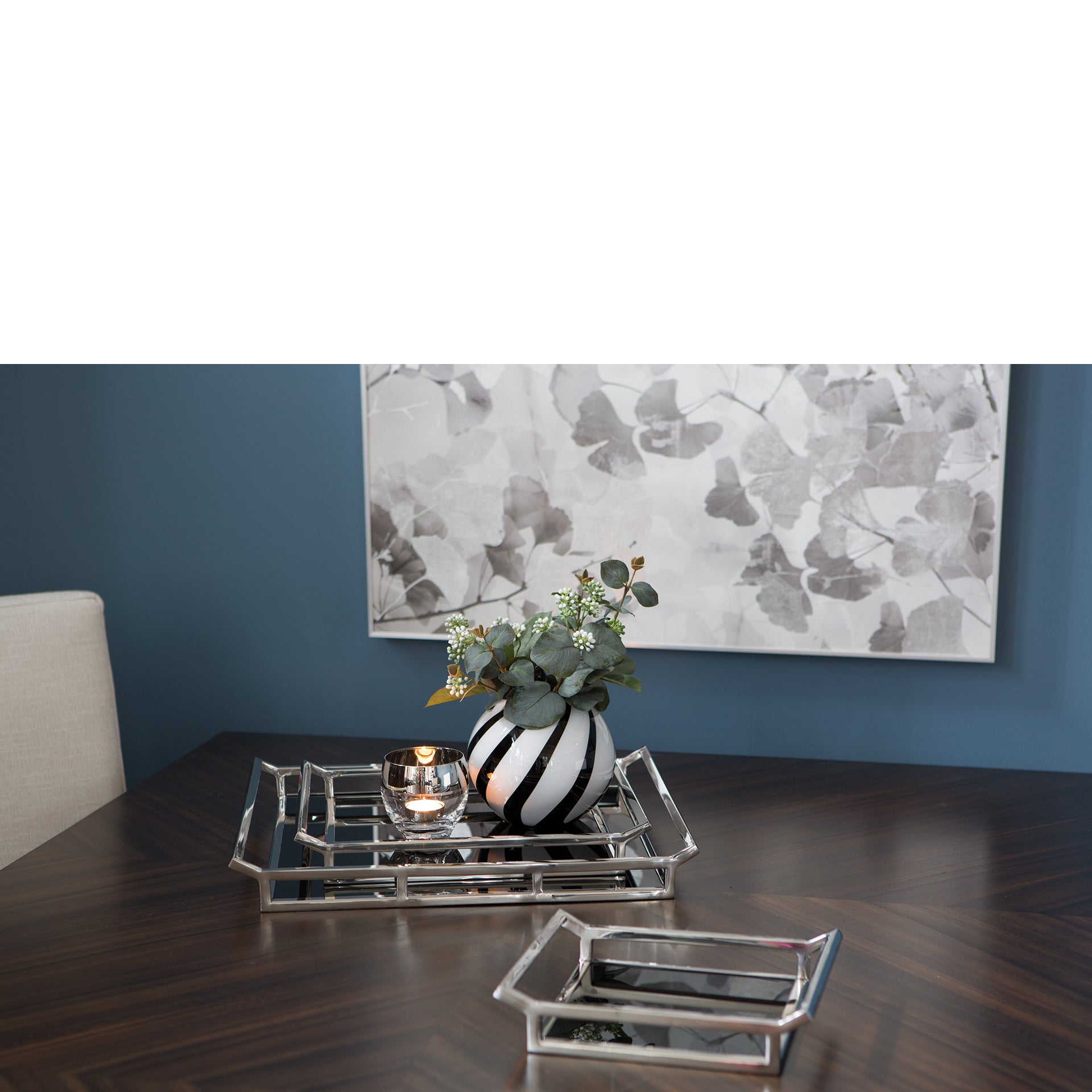 PIANO Tablett silber