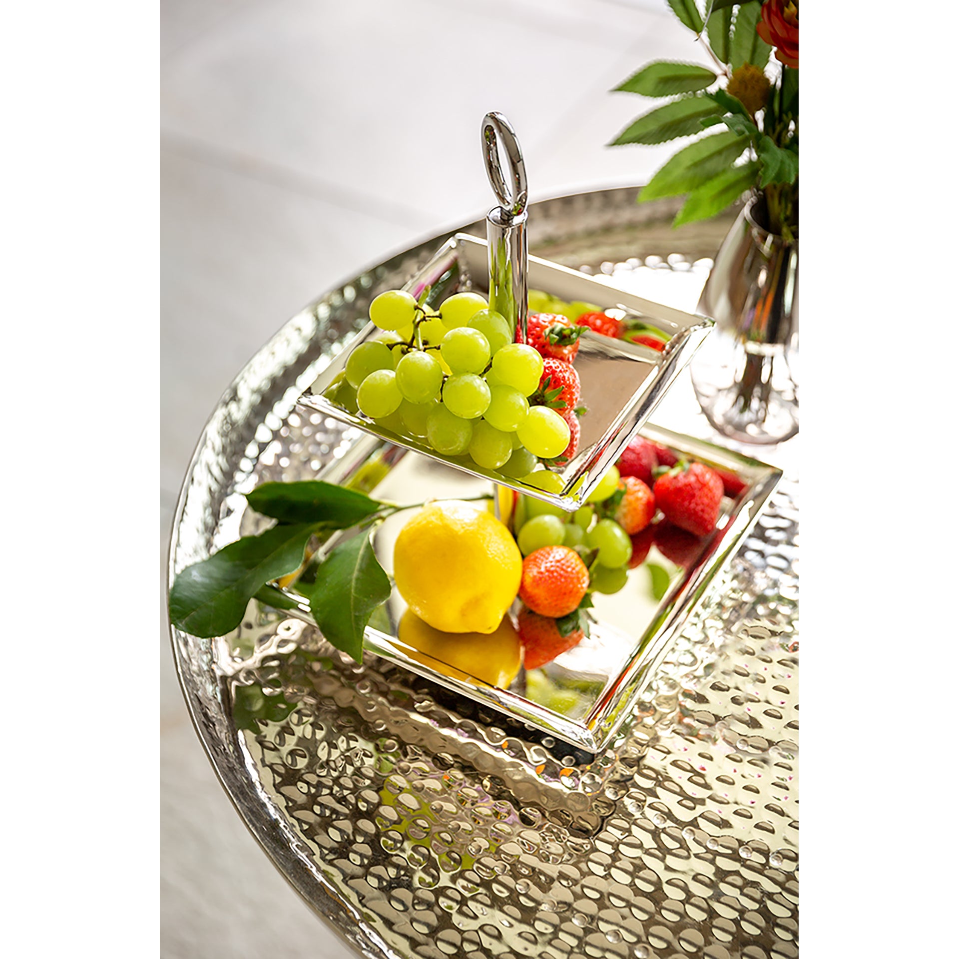 NAGANO 2er Etagere silber