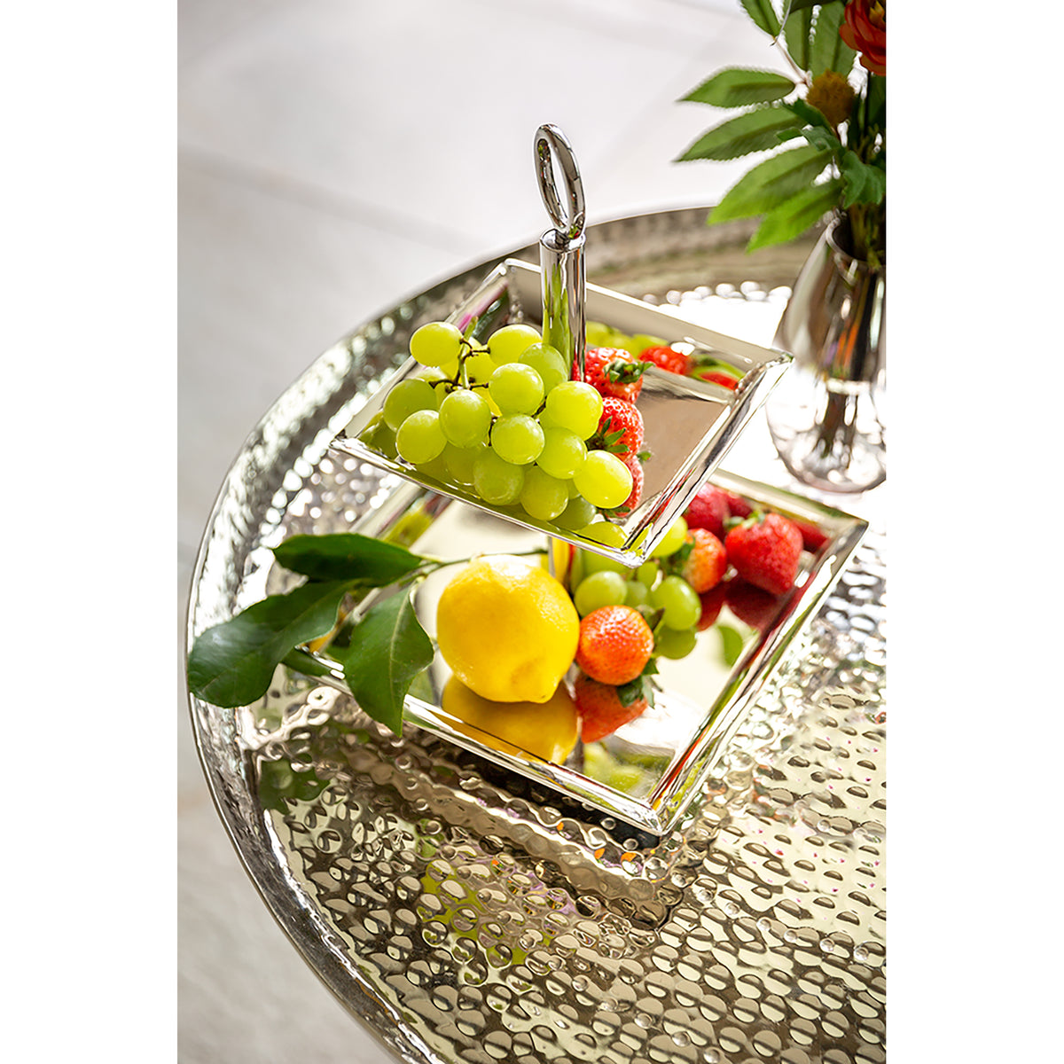 NAGANO 2er Etagere silber