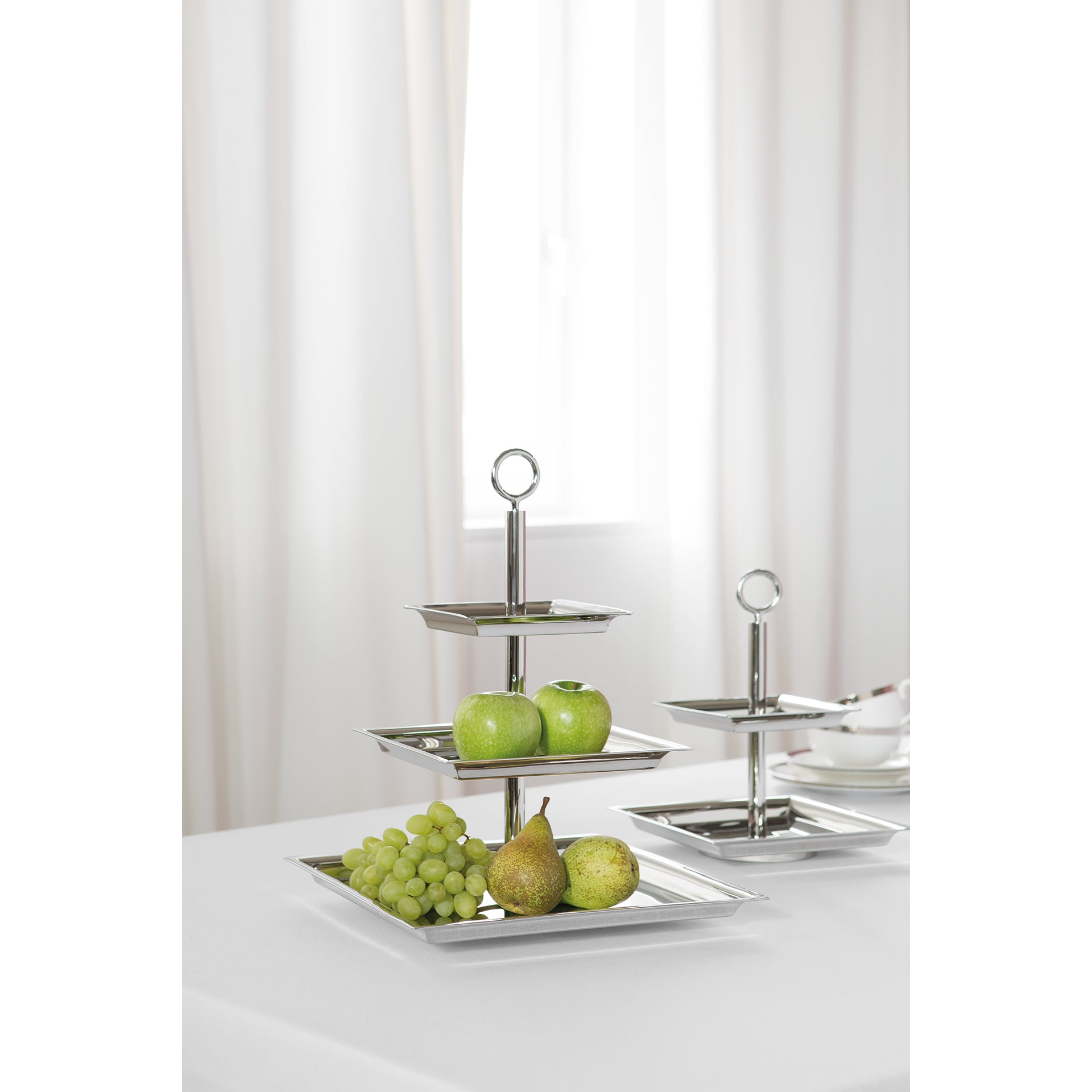 NAGANO 3er Etagere silber