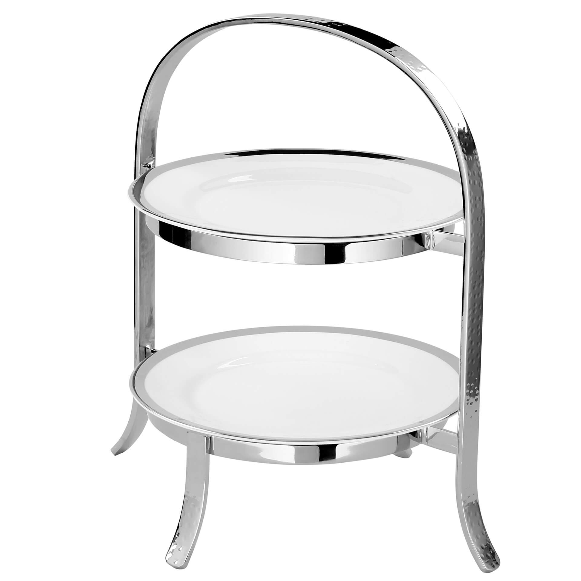 PLATE 2er Etagere für Teller silberfarben