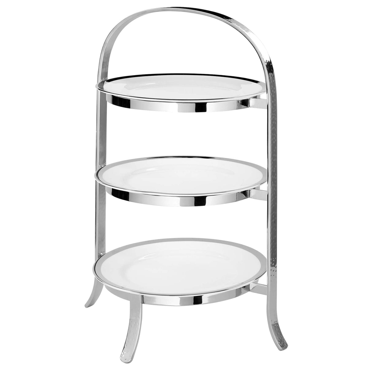 PLATE 3er Etagere für Teller silberfarben