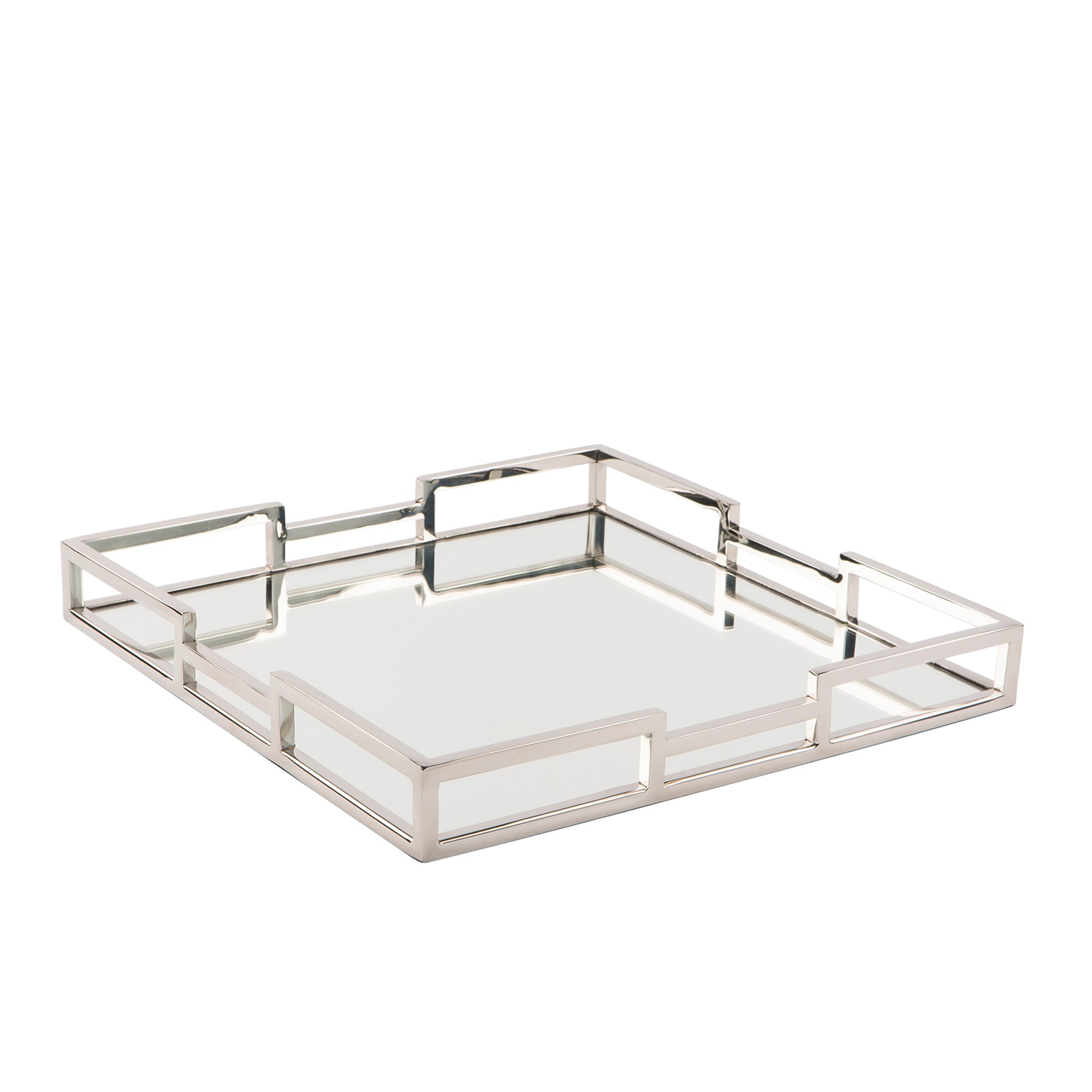 HOMMAGE Tablett m. Spiegeleinsatz silberfarben