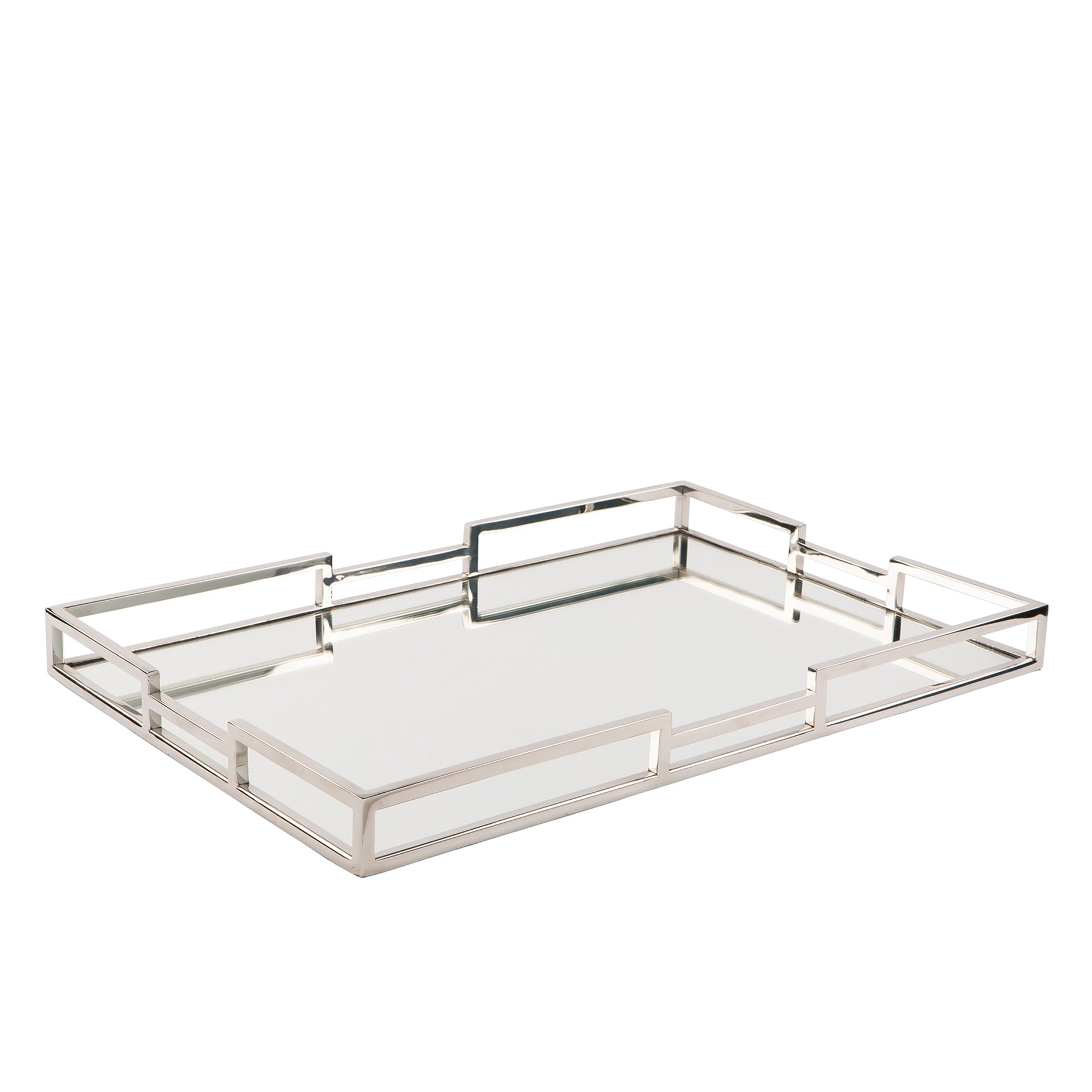 HOMMAGE Tablett m. Spiegeleinsatz silberfarben