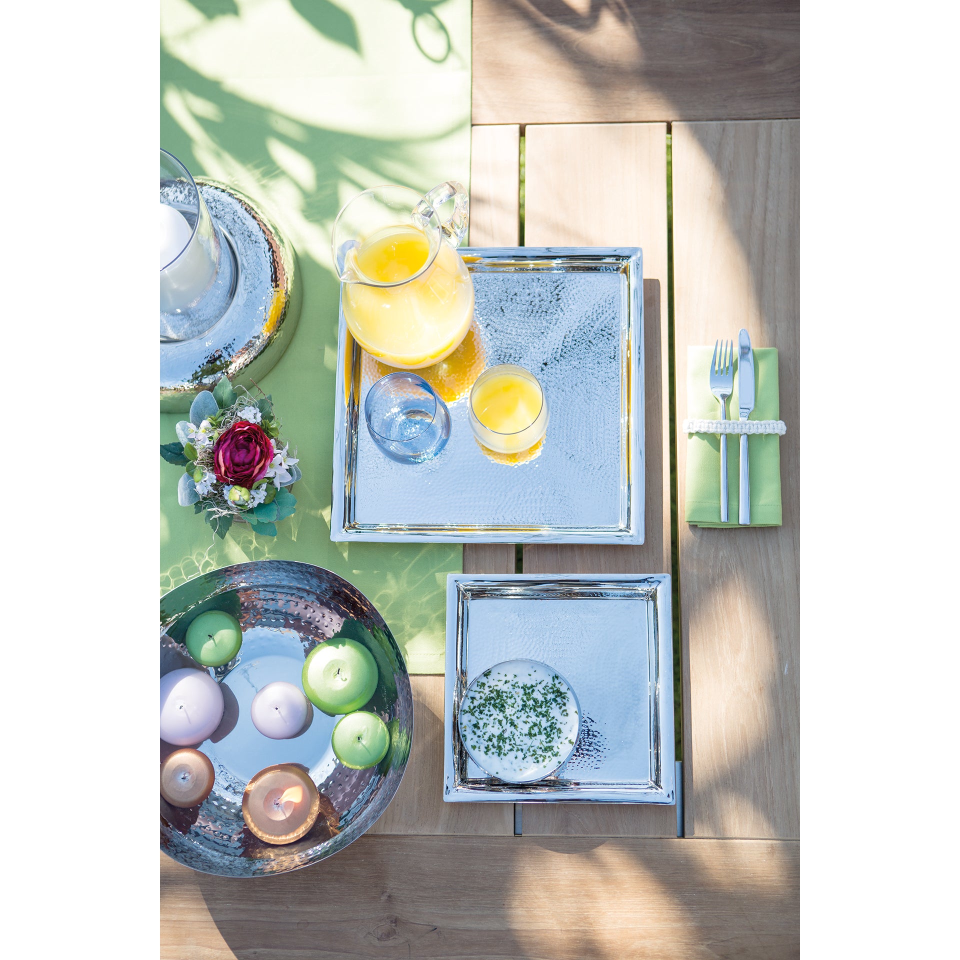 NAGANO Tablett silberfarben