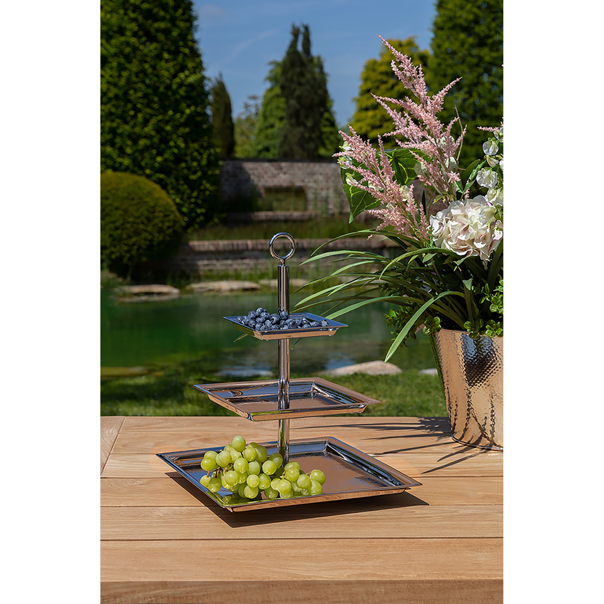 NAGANO 3er Etagere silberfarben