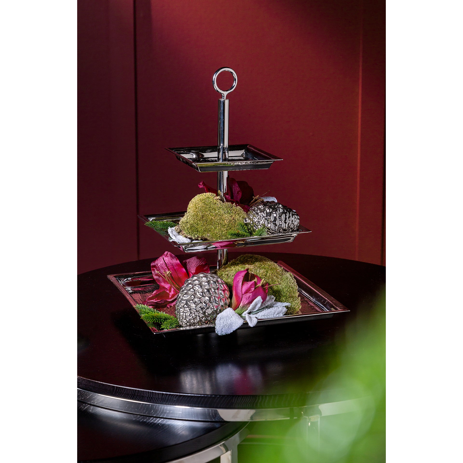 NAGANO 3er Etagere silberfarben