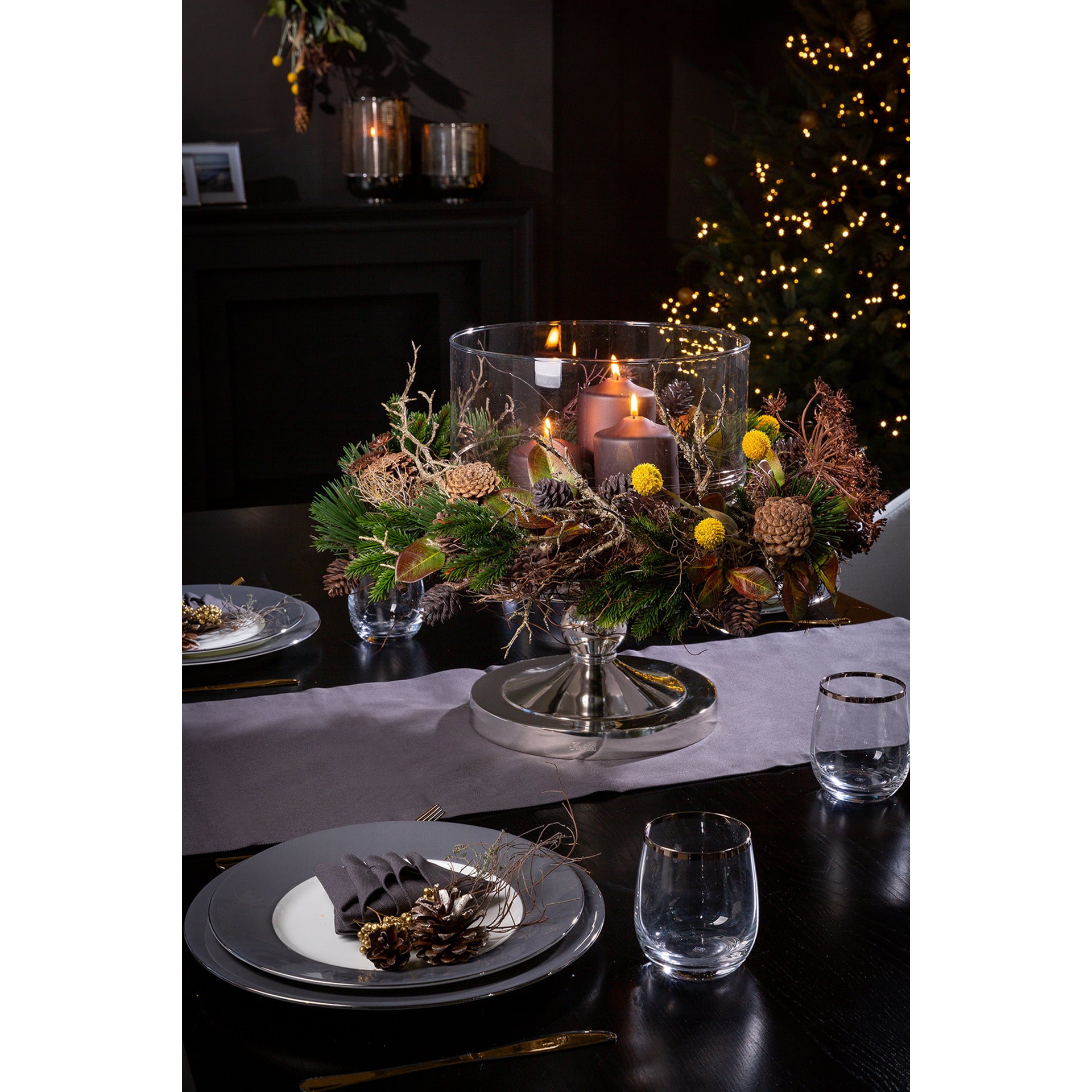 LAMONTE Dekoplatte silberfarben