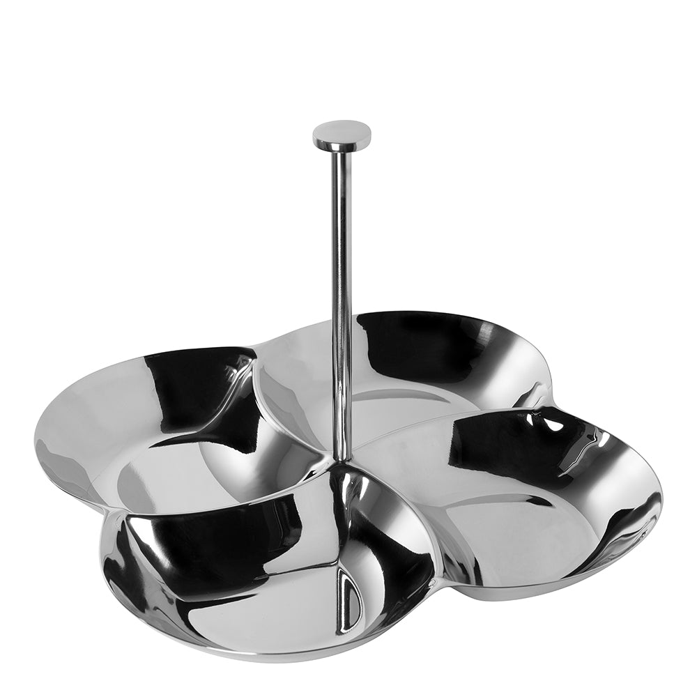 CODY Servierschale, 4er Aufteilung mit Griff silberfarben