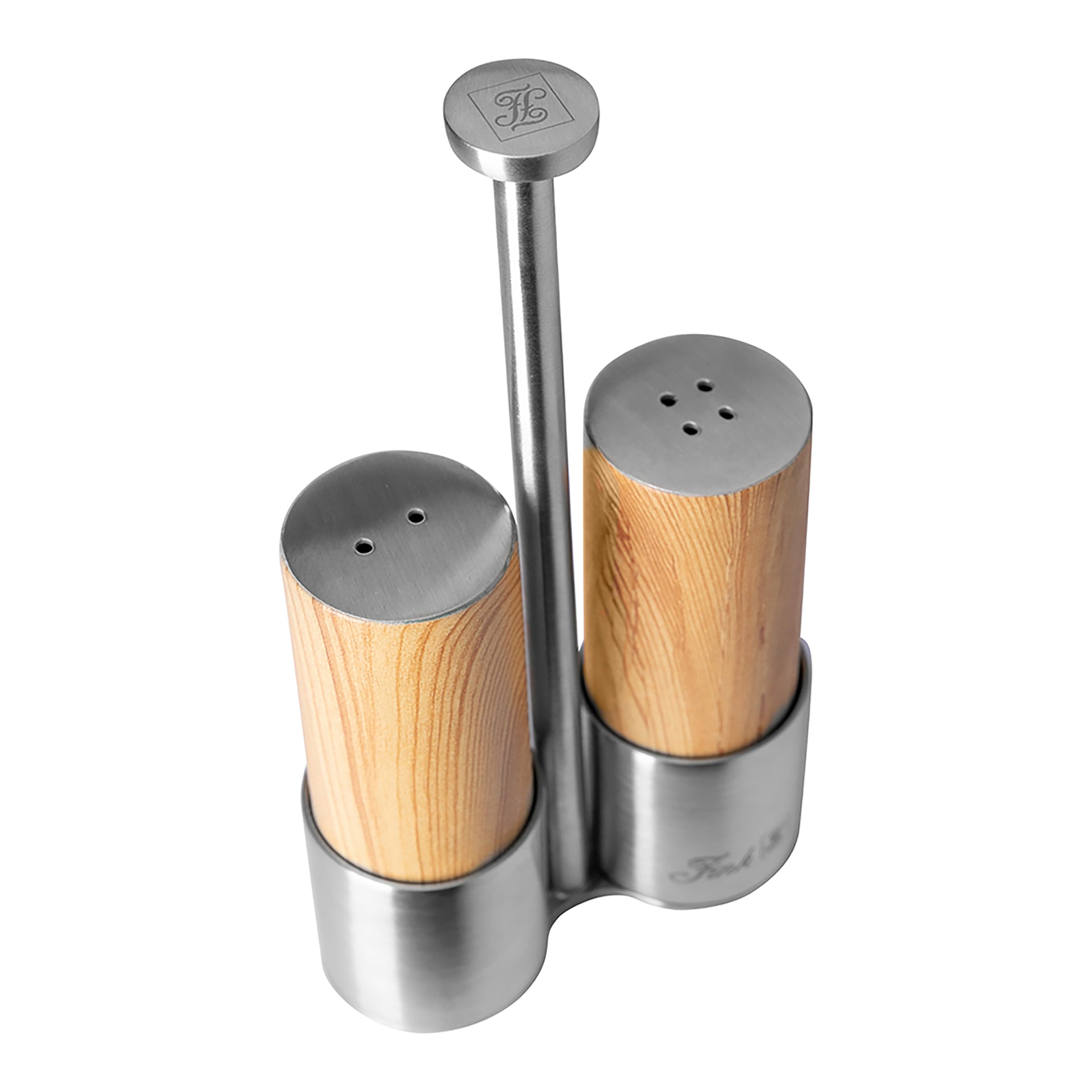 TIMBER Salz- und Pfefferstreuer silberfarben