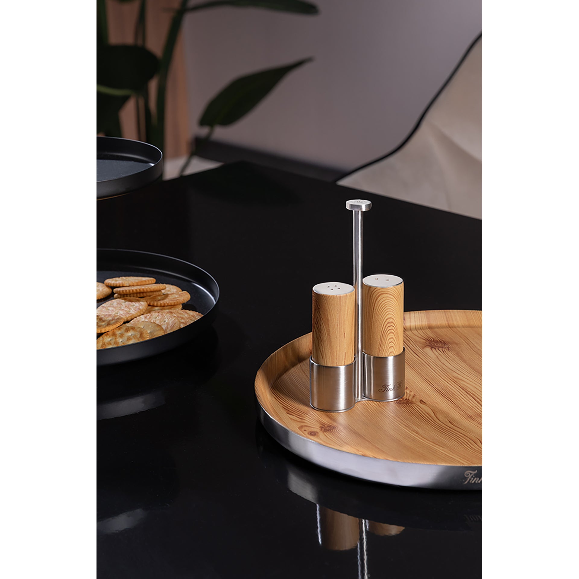 TIMBER Salz- und Pfefferstreuer silberfarben