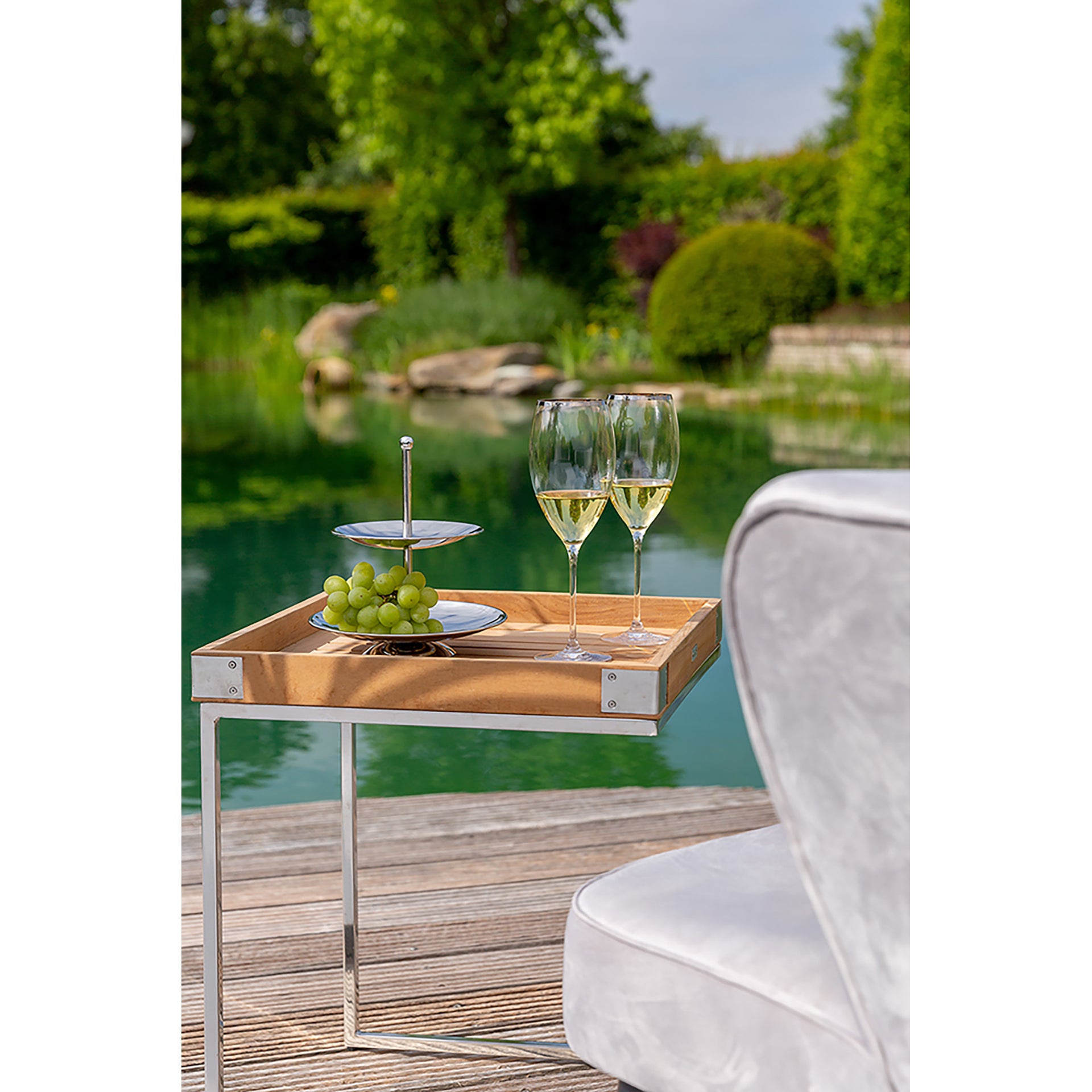 SAMUEL 2er Etagere silber