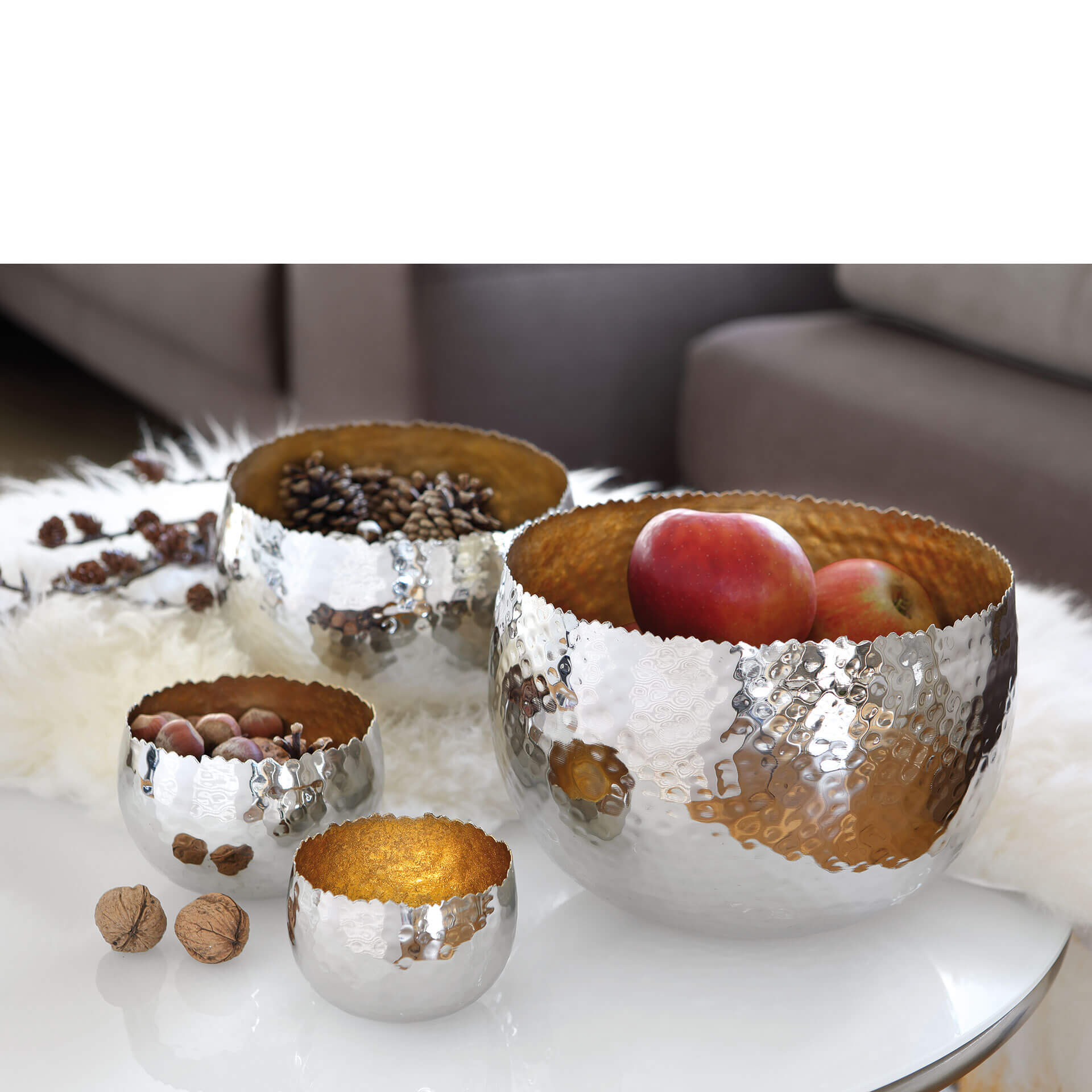 SEFA Schale silberfarben