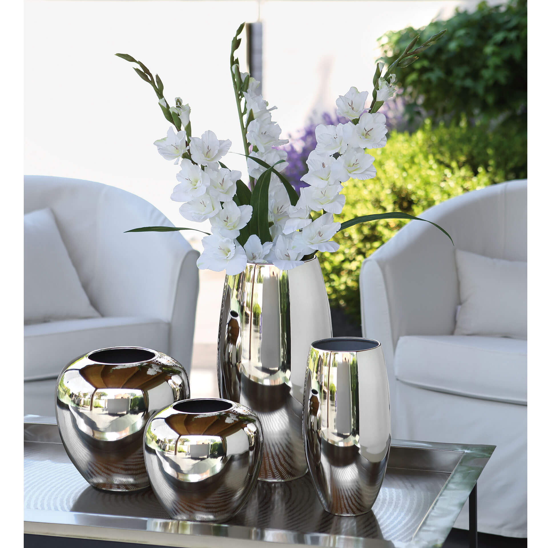 AFRICA Vase silberfarben