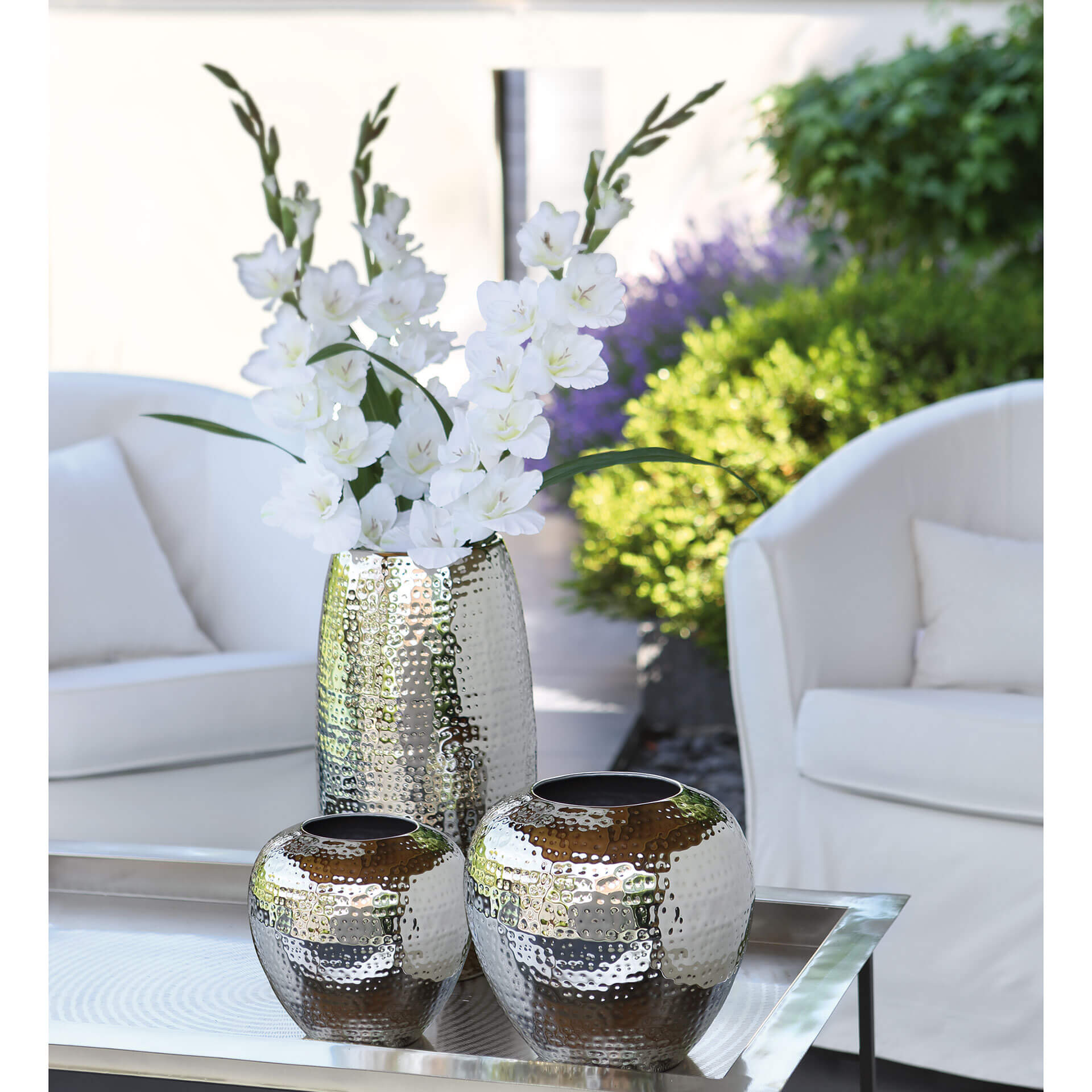 AFRICA Vase silberfarben