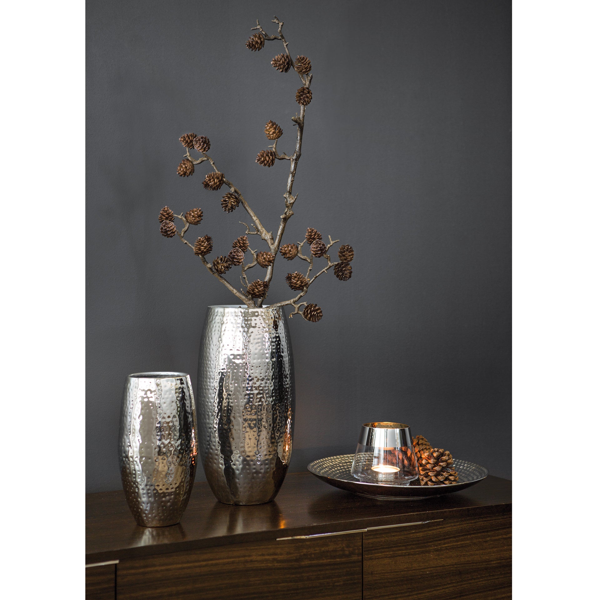 AFRICA Vase silberfarben