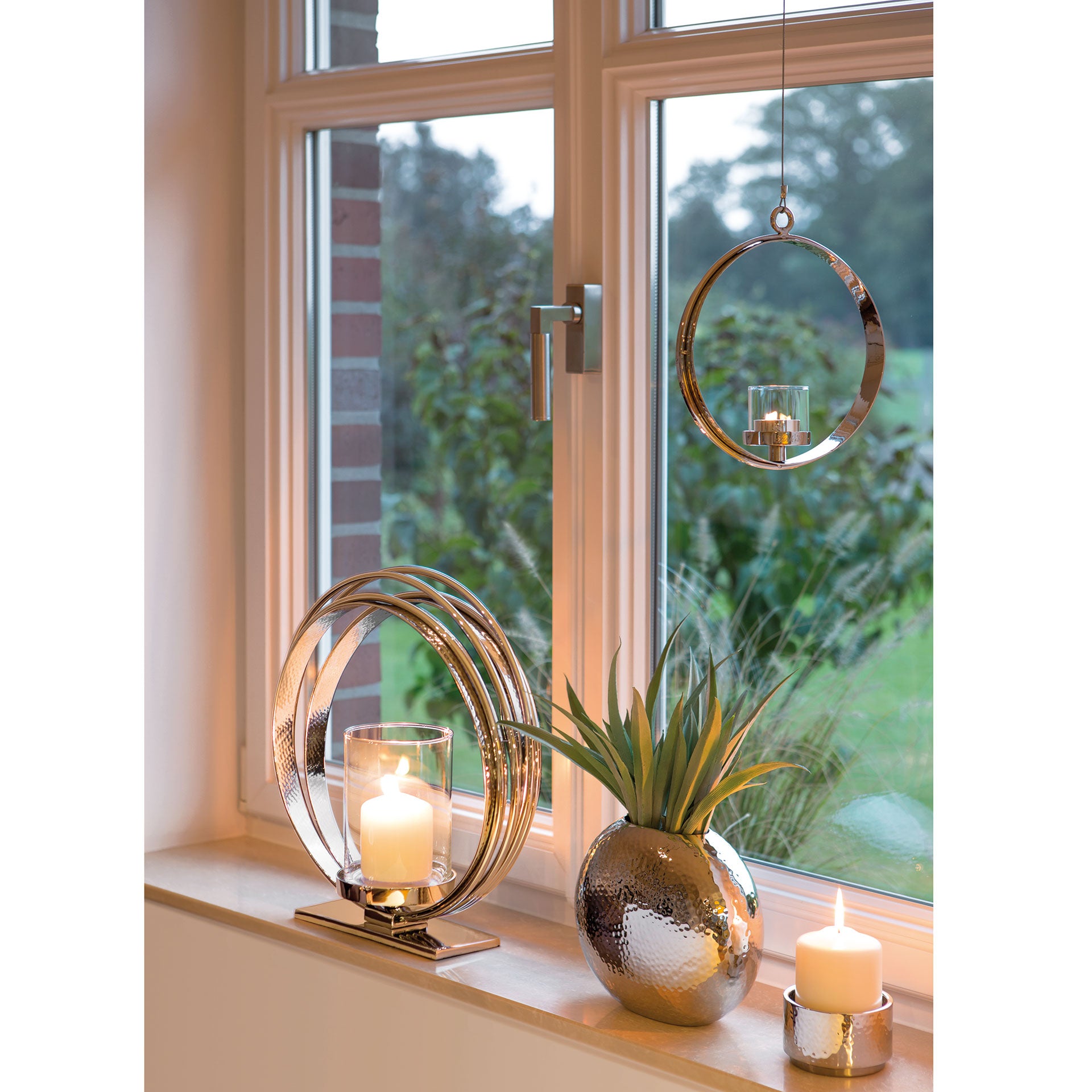 LUNA Vase silberfarben