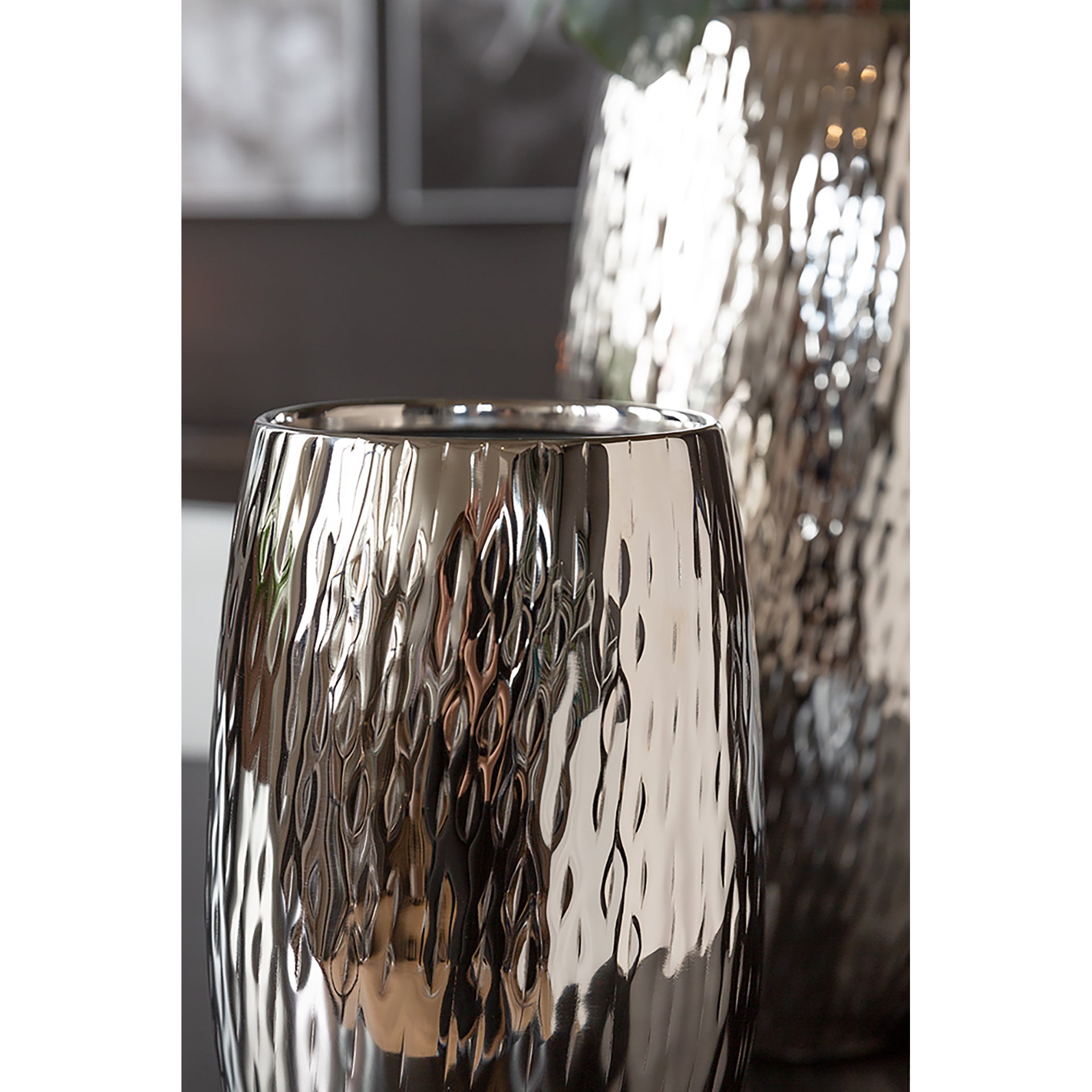 AFRICA Vase silberfarben