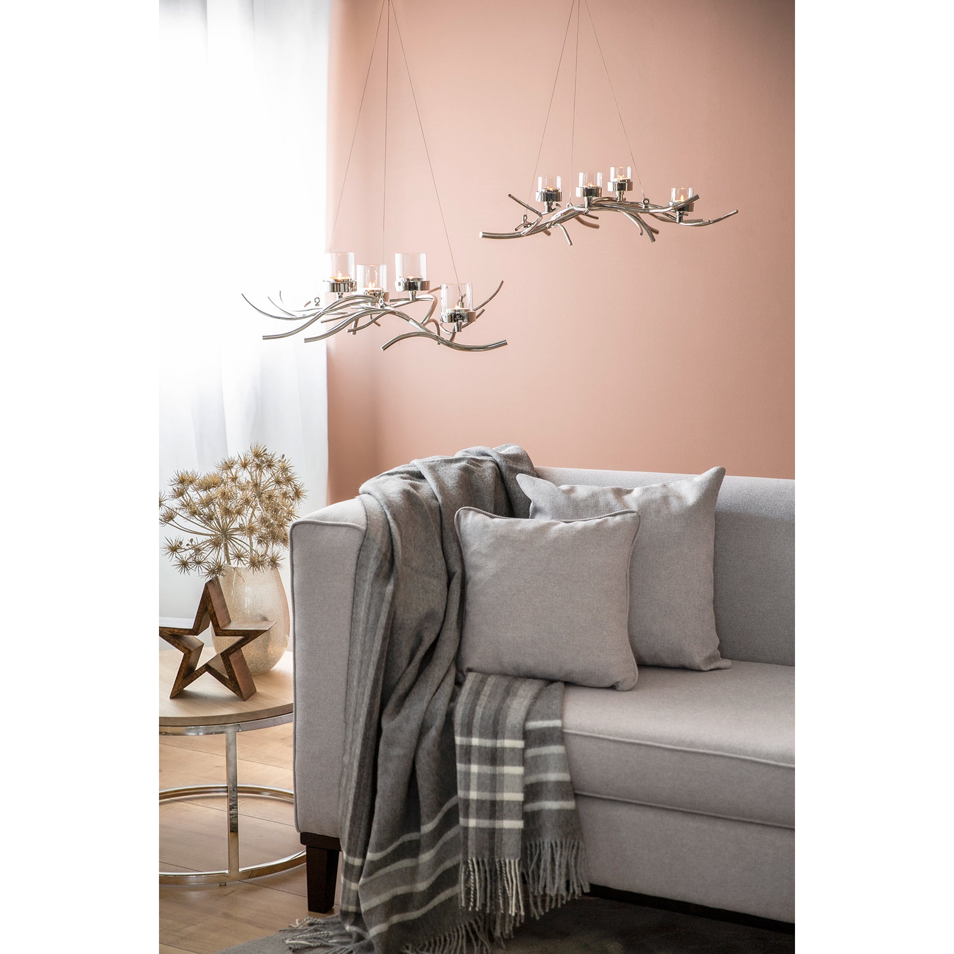 RAMUS Leuchter, 7-flammig silberfarben