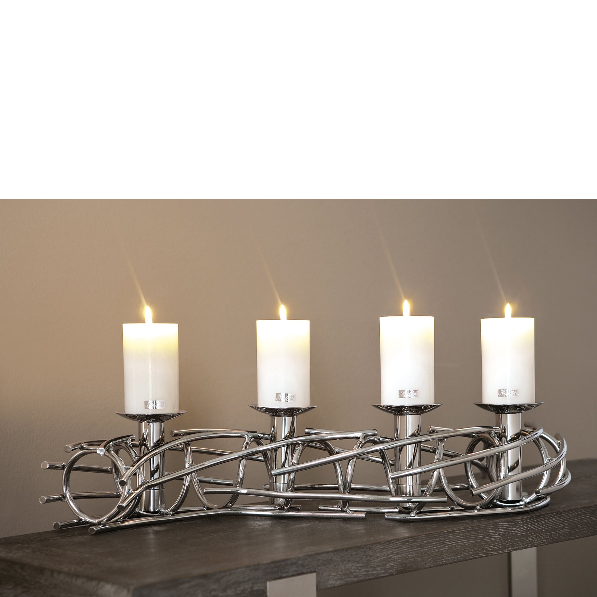 CORONA Kerzenleuchter silberfarben