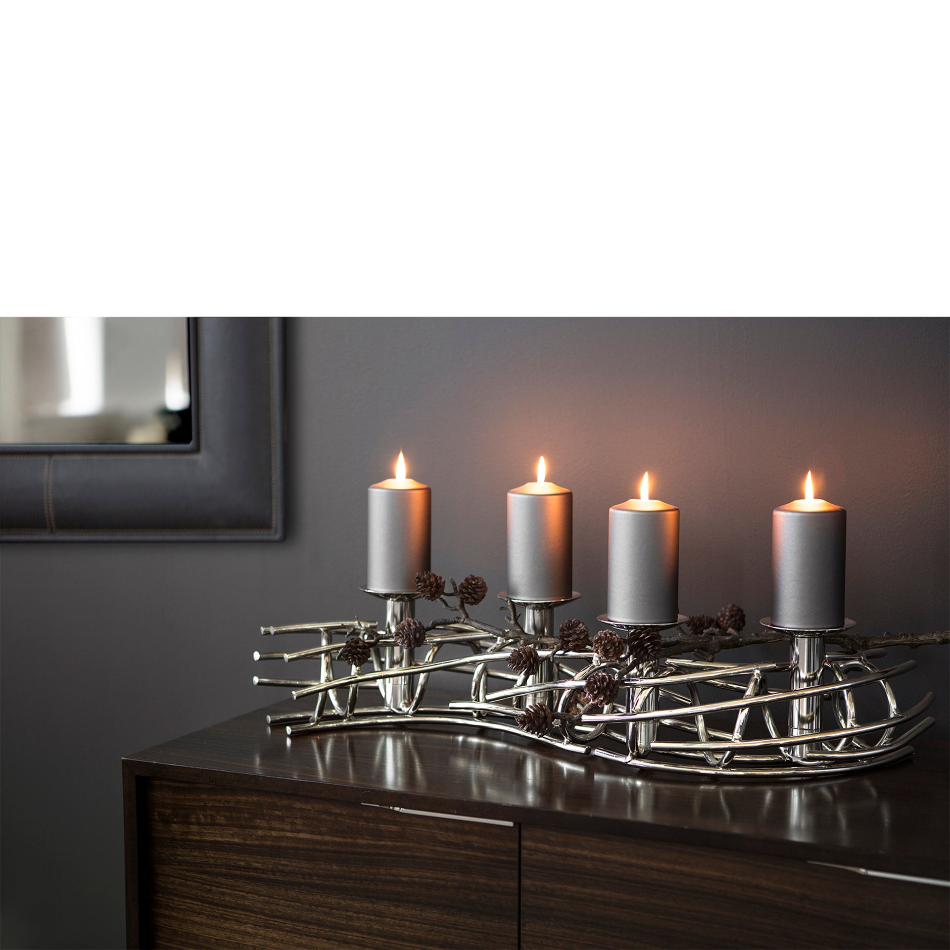 CORONA Kerzenleuchter silberfarben