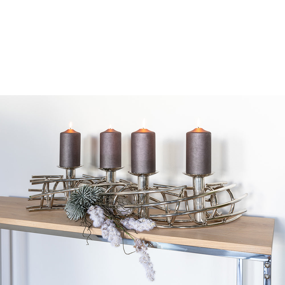 CORONA Kerzenleuchter silberfarben