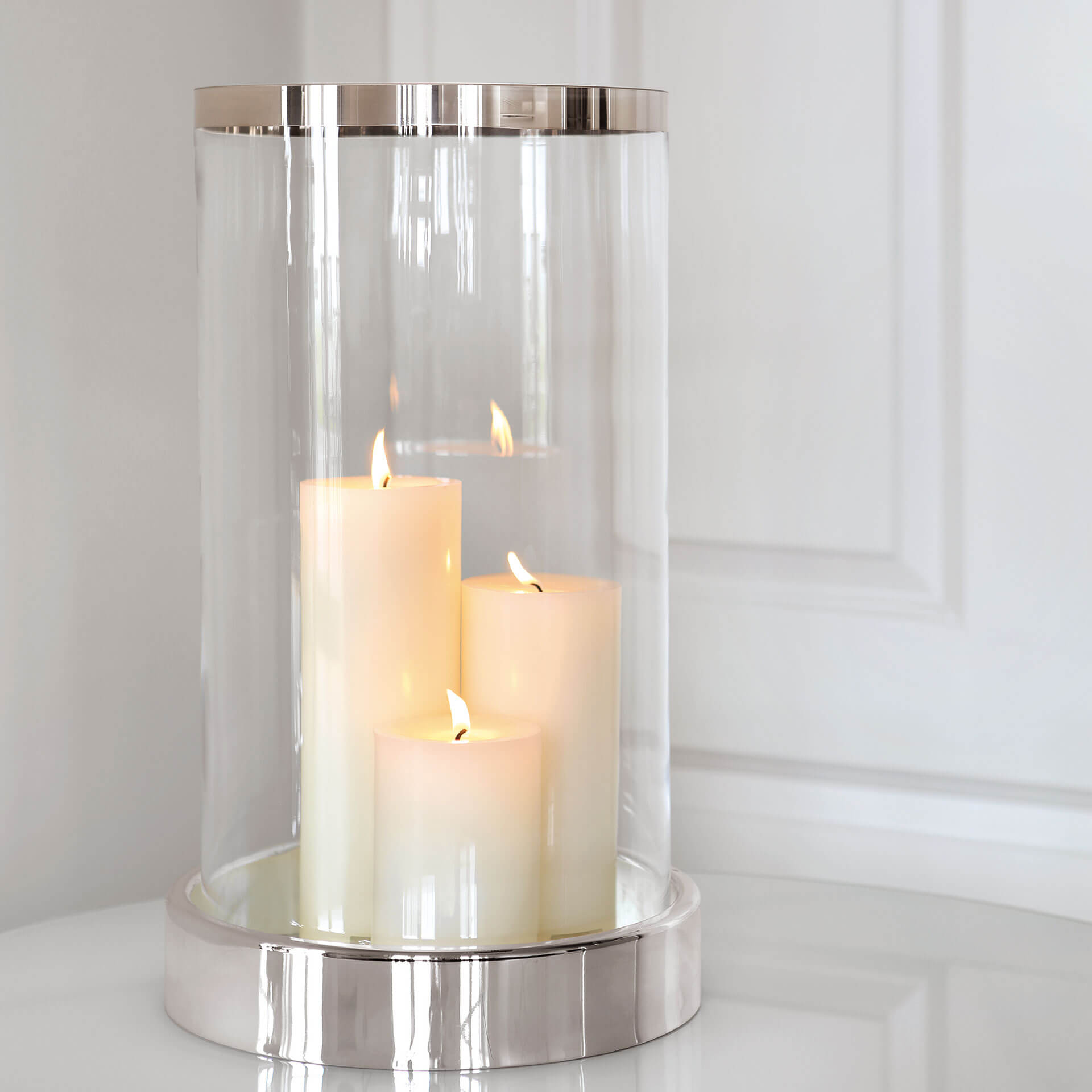 EMPIRE Windlicht silberfarben