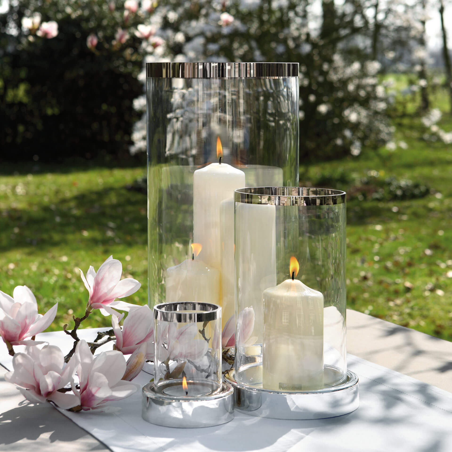 EMPIRE Windlicht silberfarben