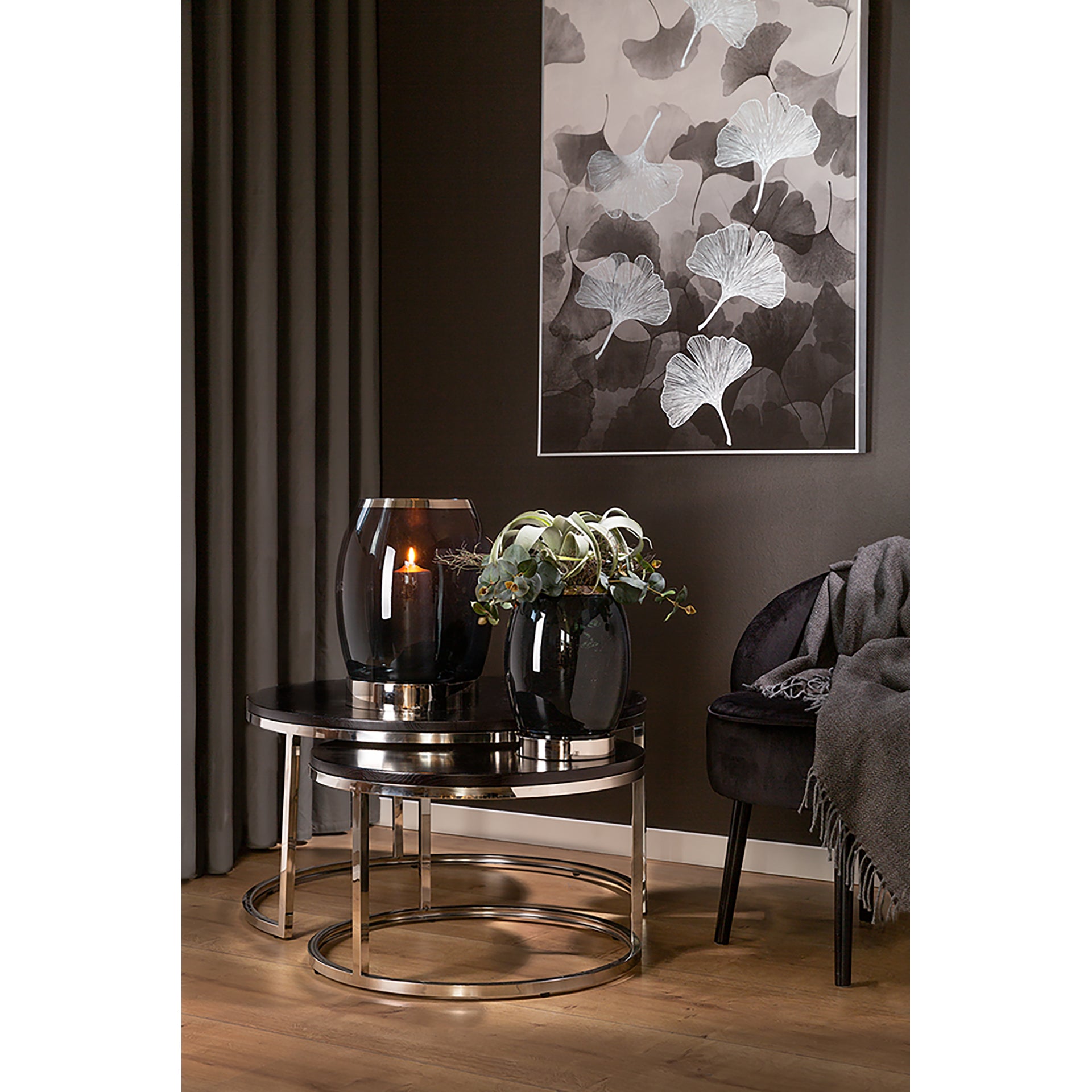 YORK Windlicht silberfarben