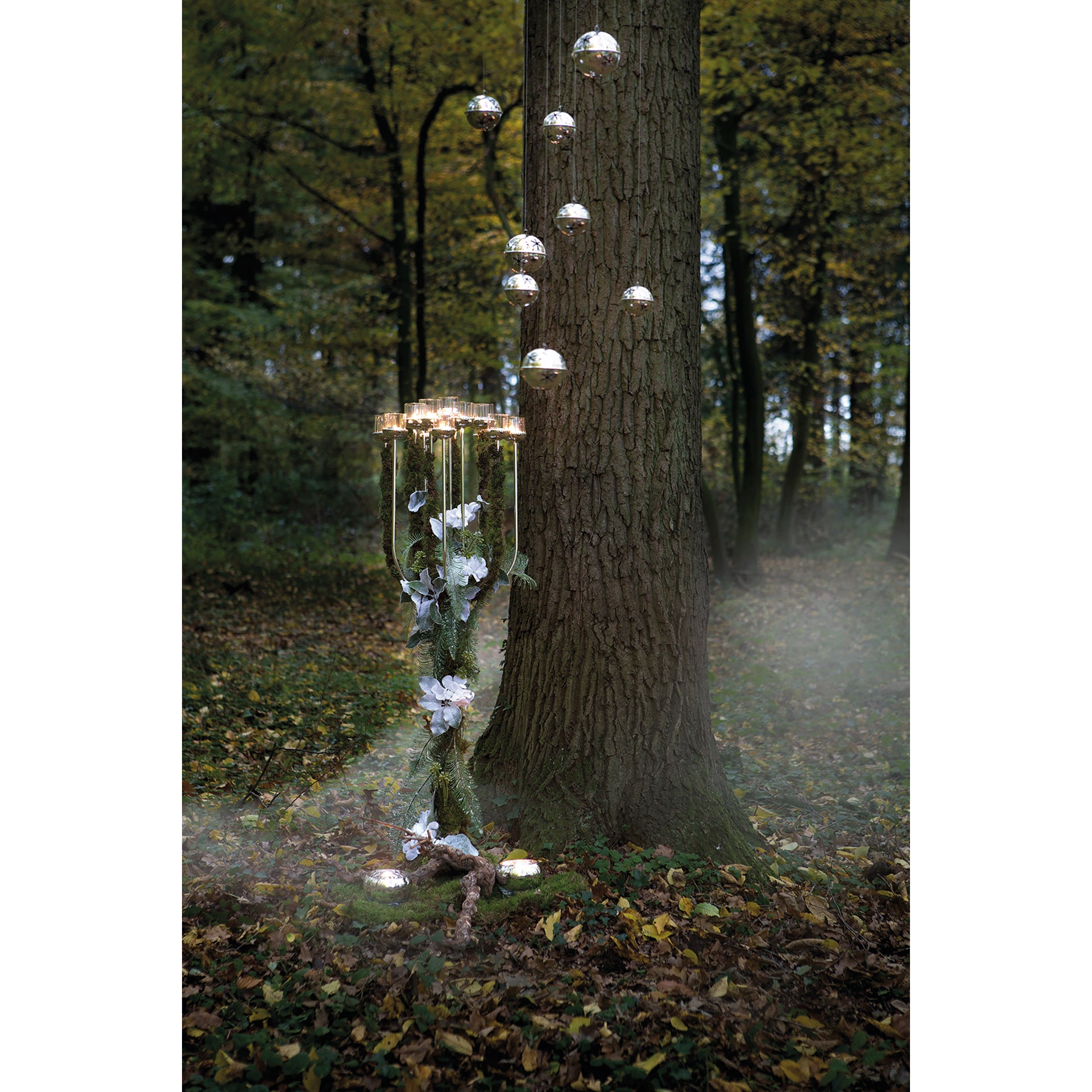 TOPLIGHT Bodenleuchter, 15-flammig silberfarben