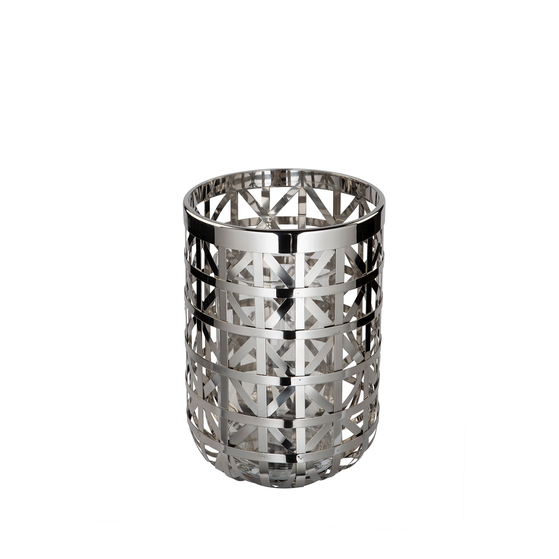 JORIS Windlicht mit Glas silberfarben