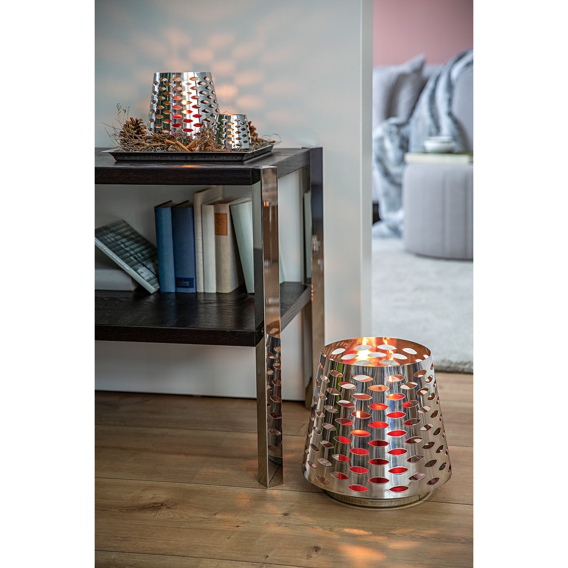 LUMA Windlicht silber