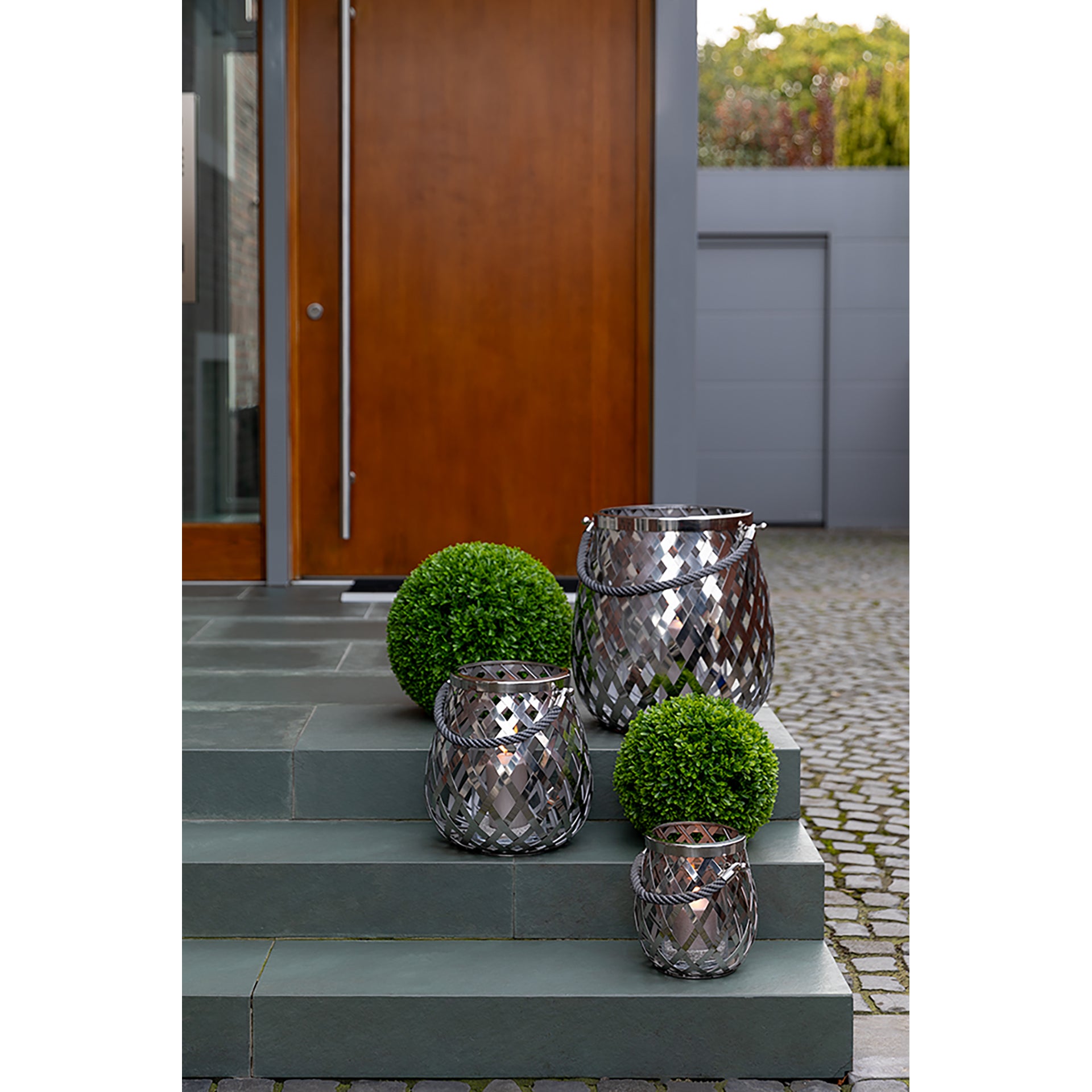 OTIS Windlicht silberfarben