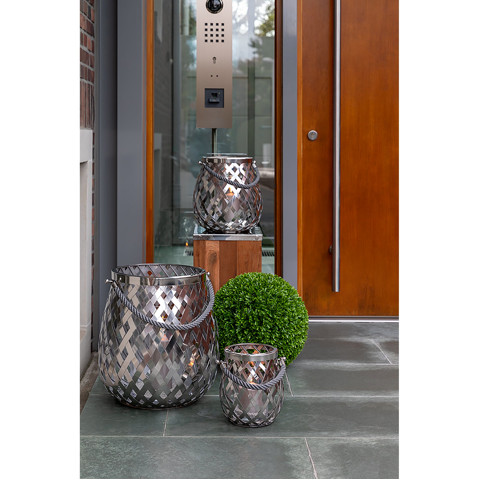 OTIS Windlicht silberfarben