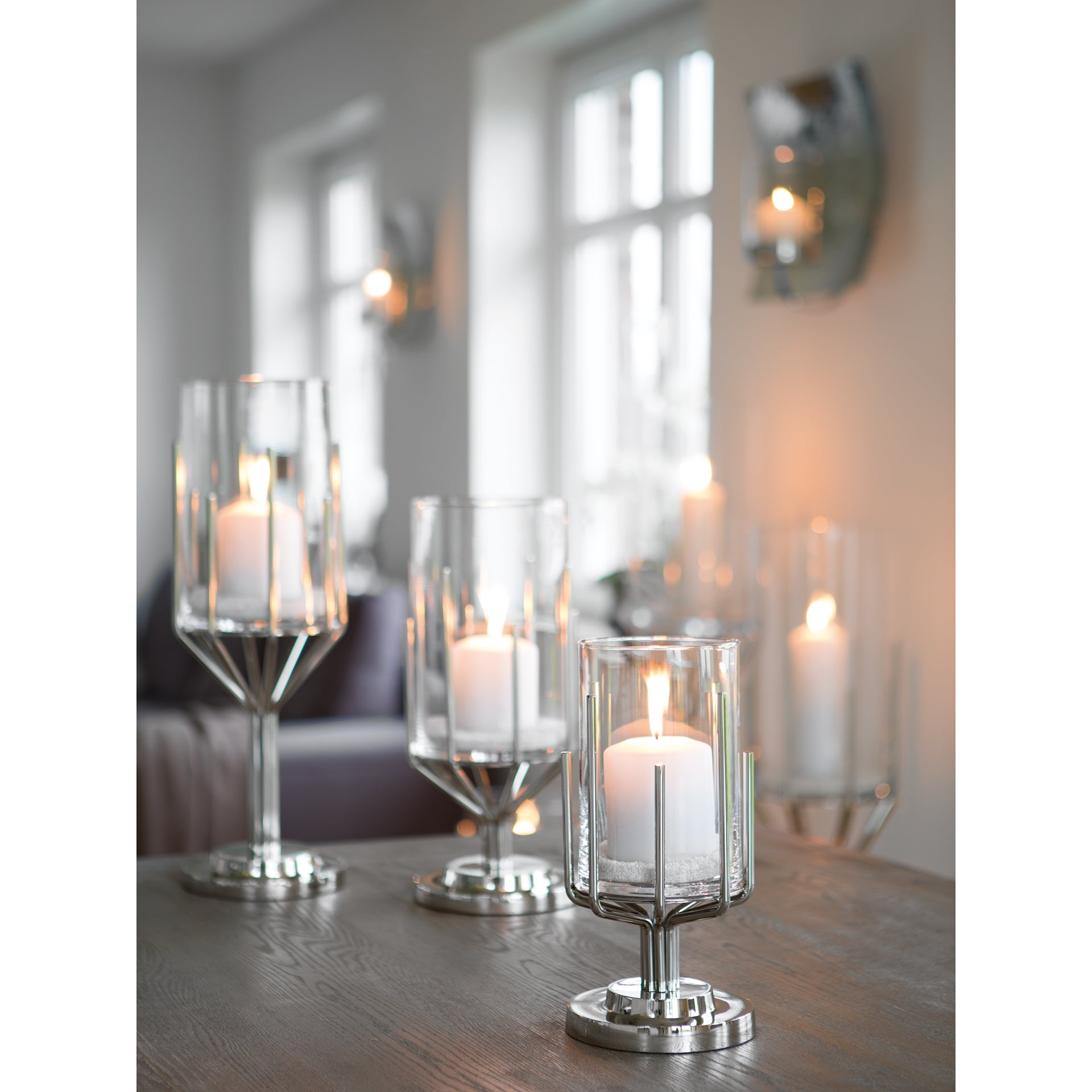 LUXOR Windlicht silberfarben