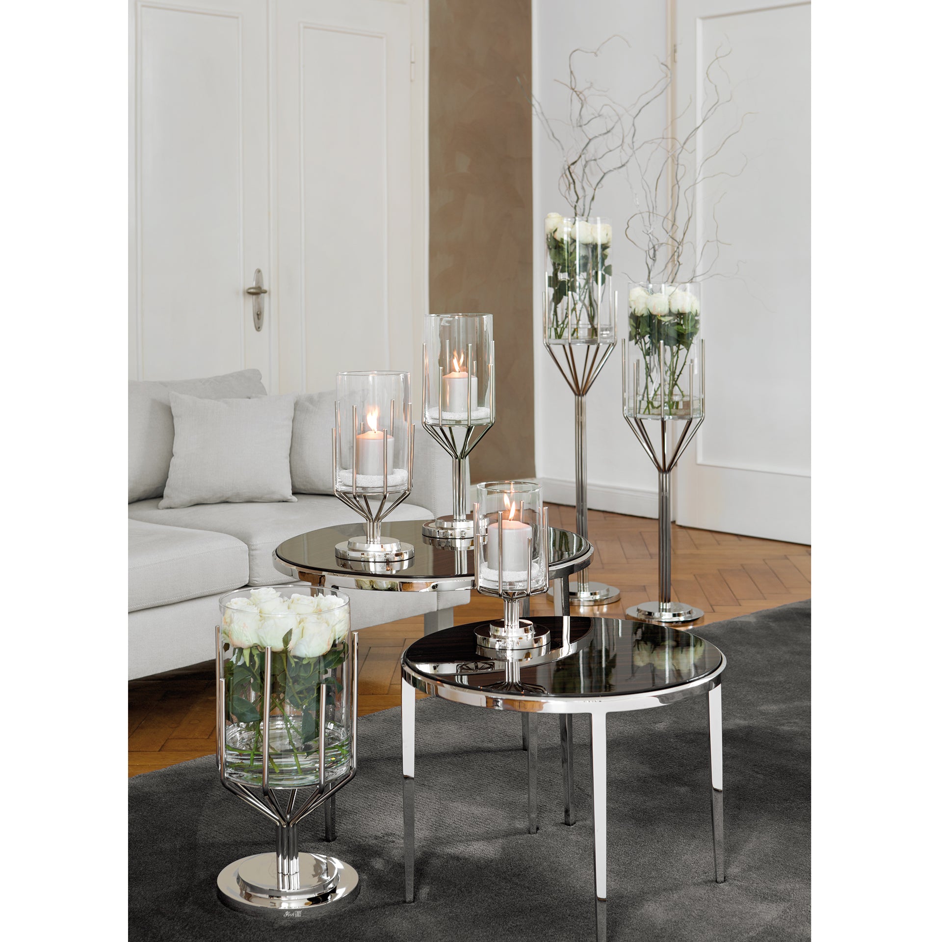 LUXOR Windlicht silberfarben