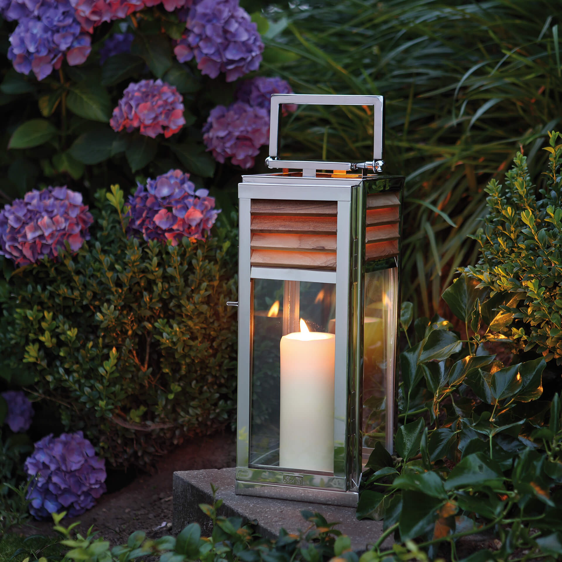 GENUA Laterne silberfarben