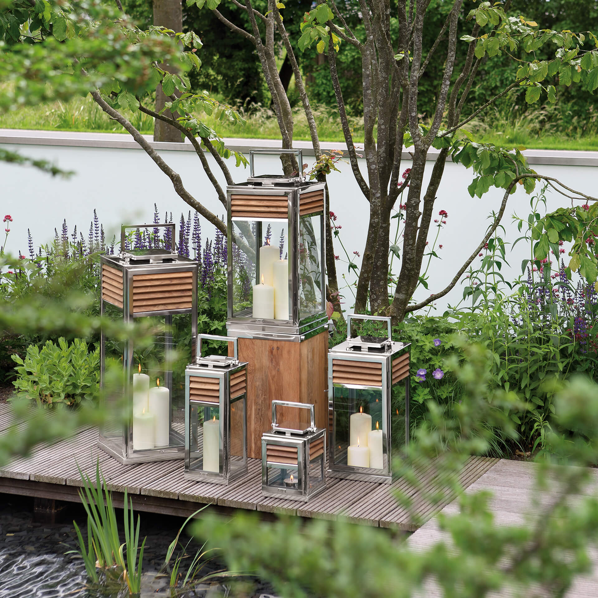 GENUA Laterne silberfarben