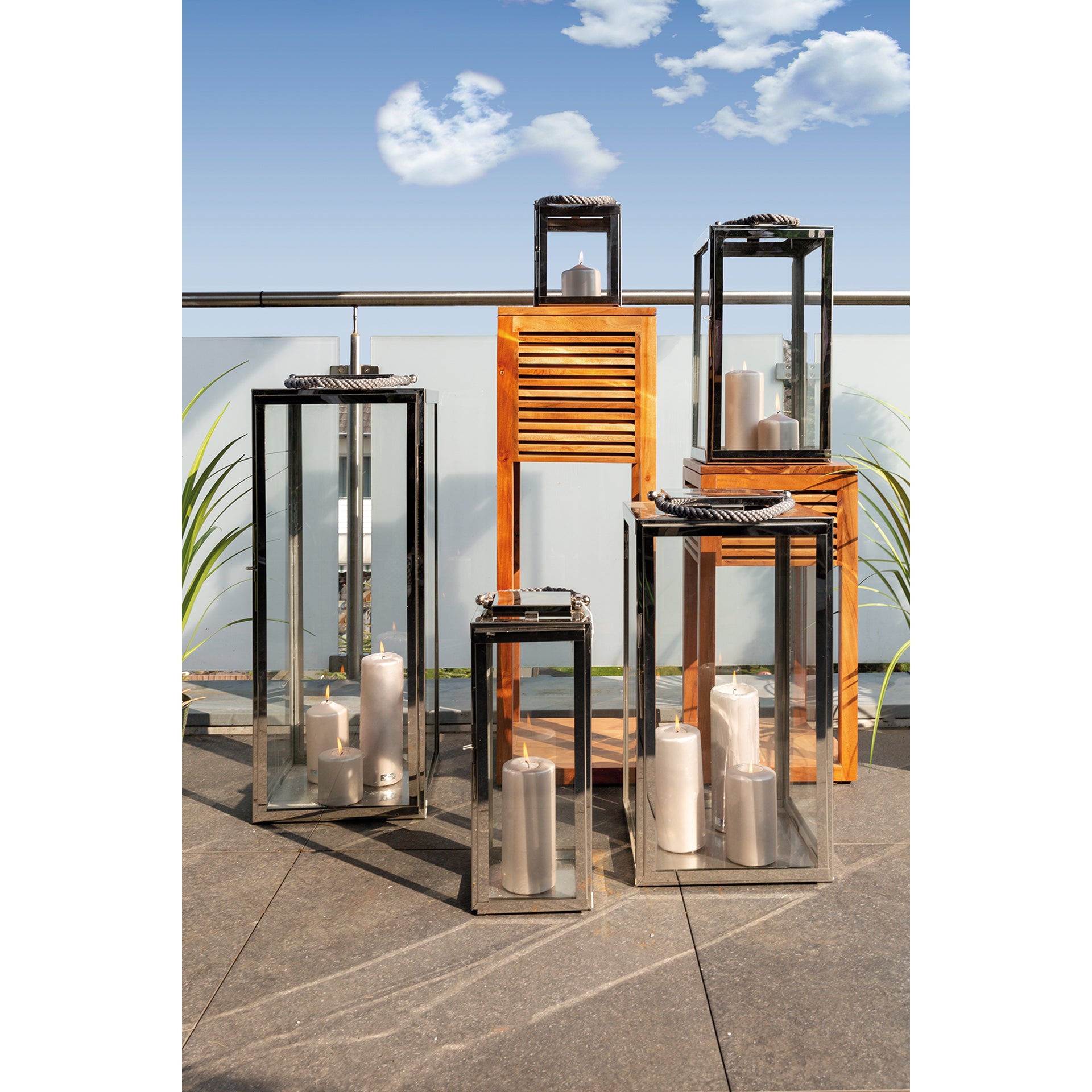 SEVILLA Laterne silberfarben