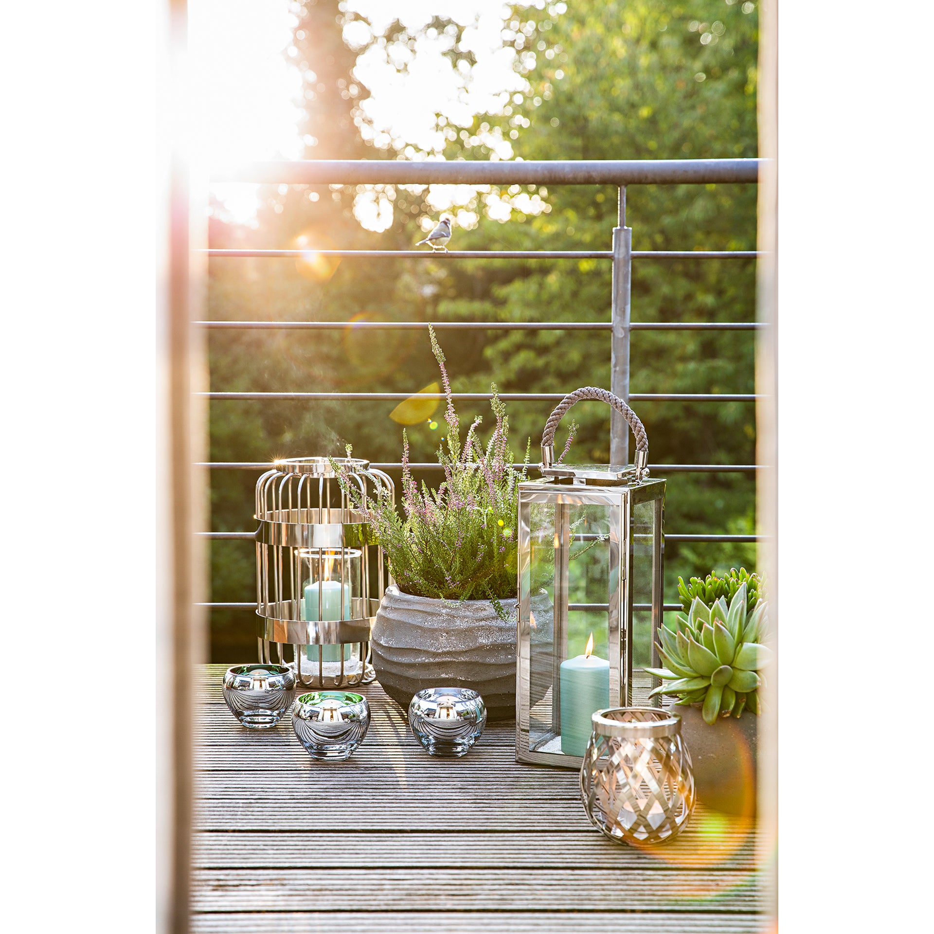 SEVILLA Laterne silberfarben