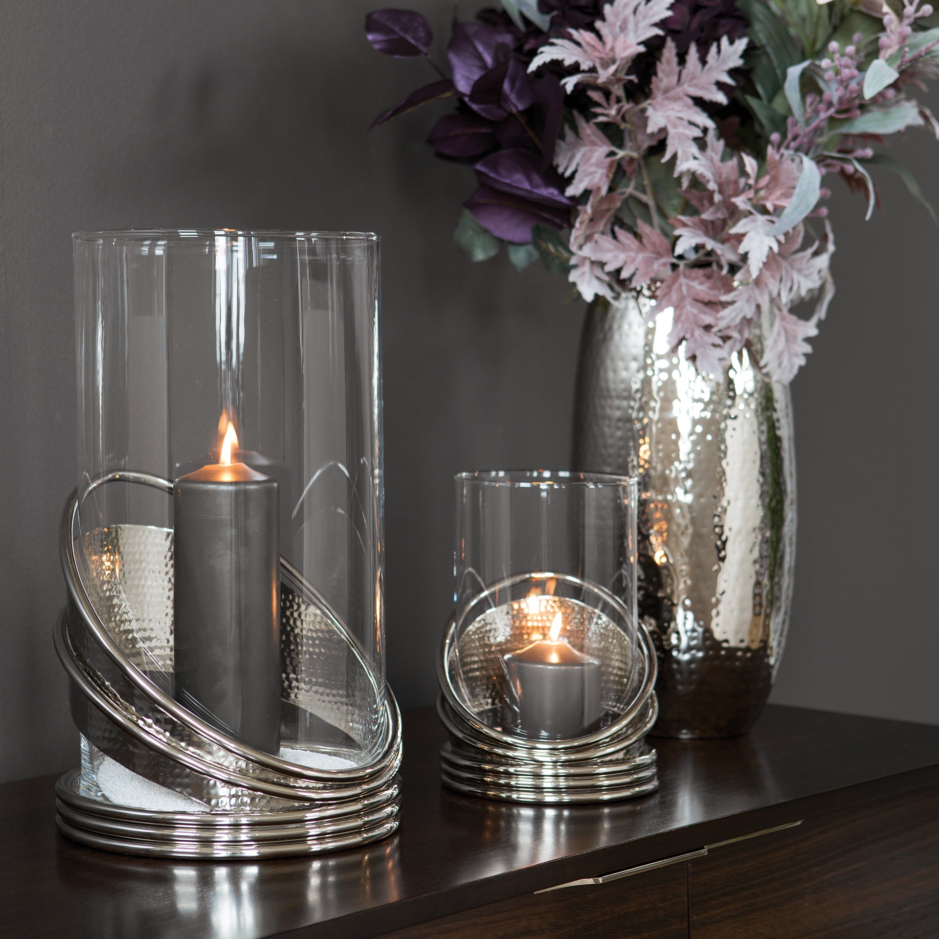 COLETTE Windlicht silberfarben