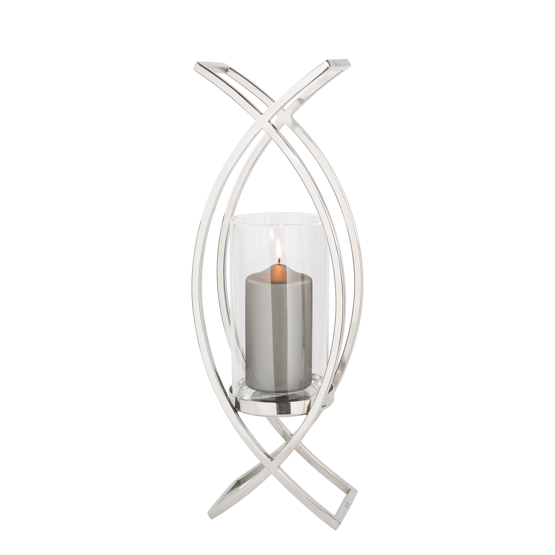 MADDOX Windlicht mit Glas silber