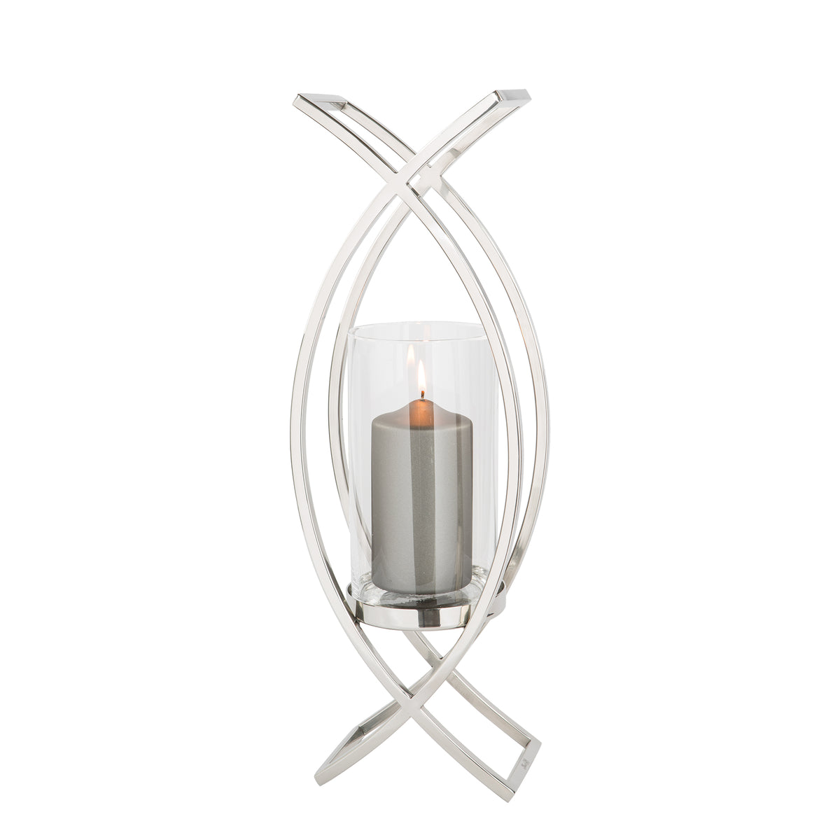 MADDOX Windlicht mit Glas silber