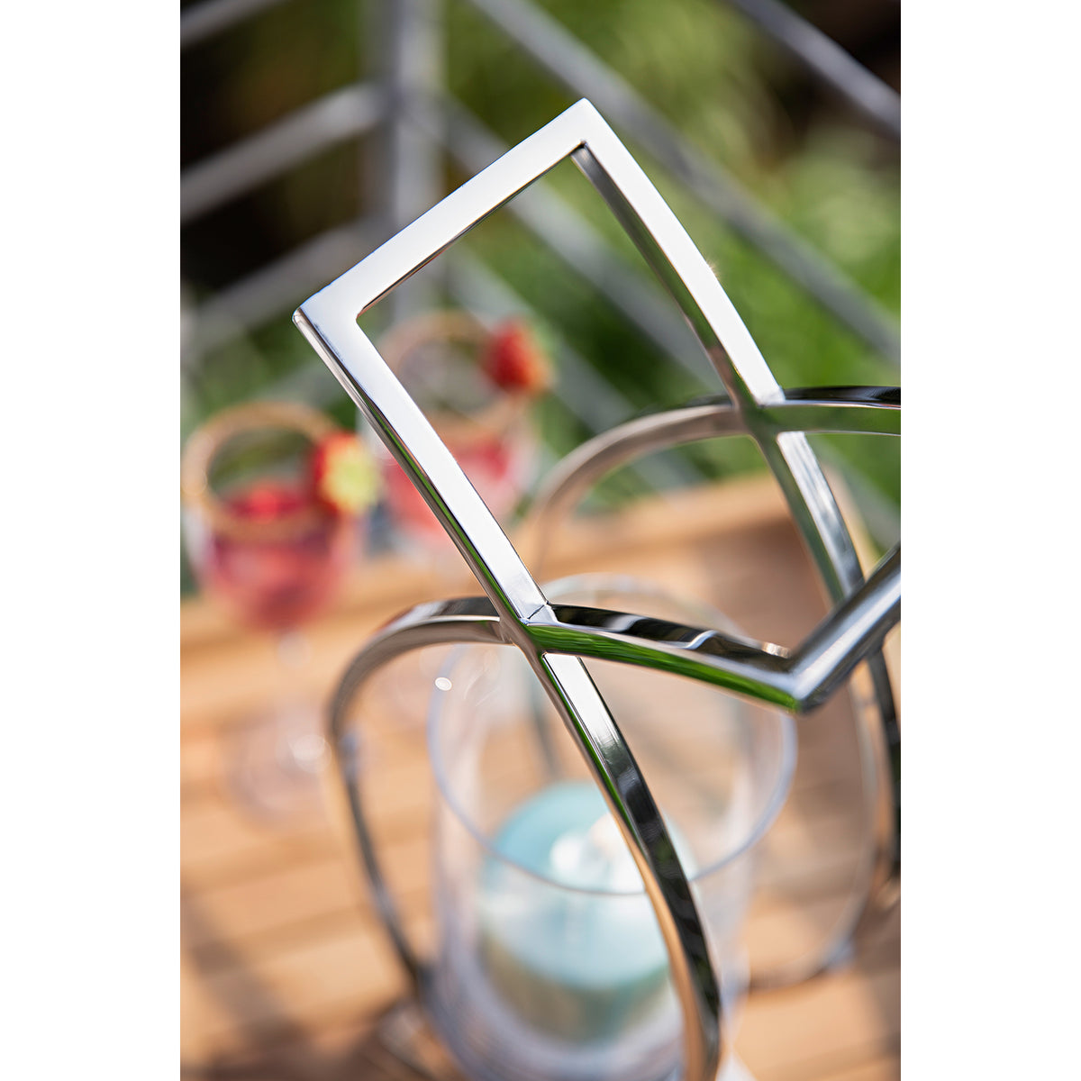 MADDOX Windlicht mit Glas silber
