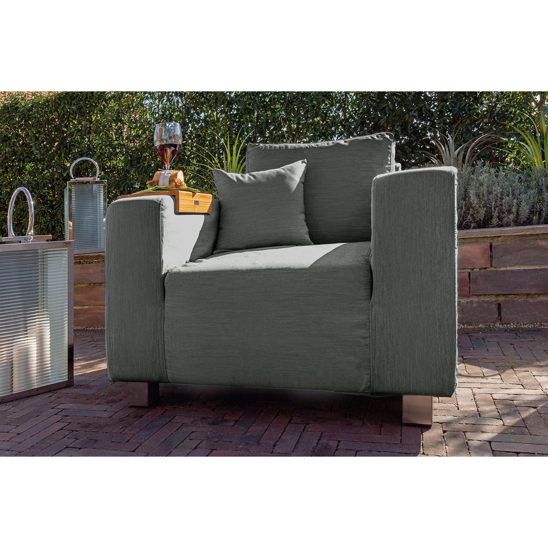 CARLO Komplettbezug für 1 - Sitzer grau melange