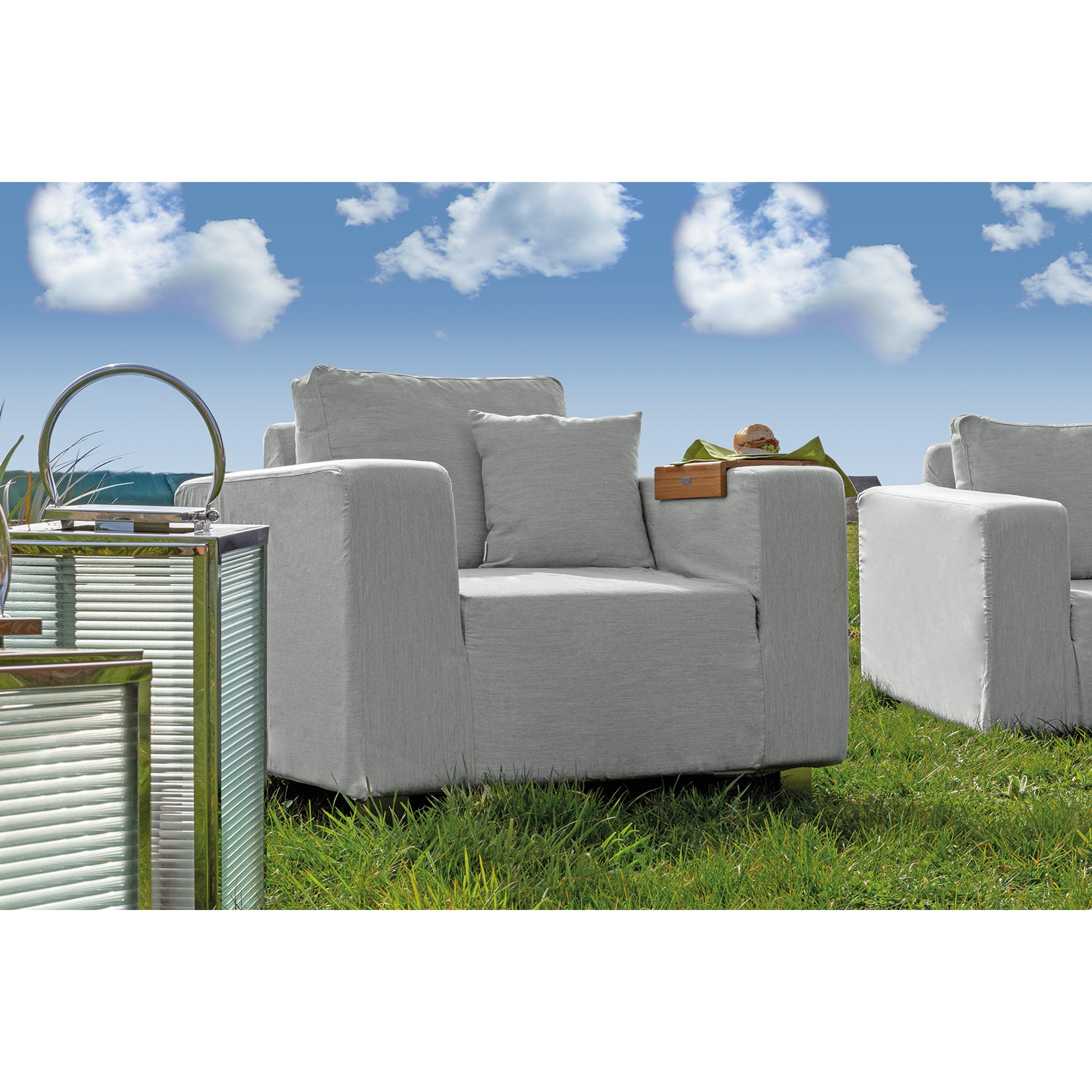 CARLO Komplettbezug für 1 - Sitzer hellgrau