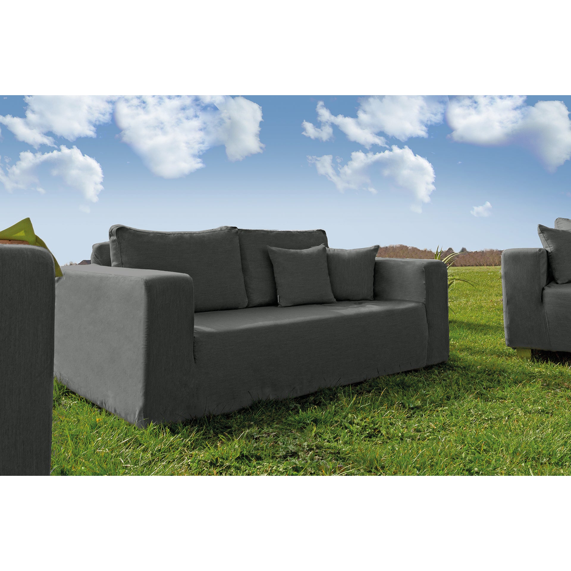 CARLO Komplettbezug für 2 - Sitzer grau melange