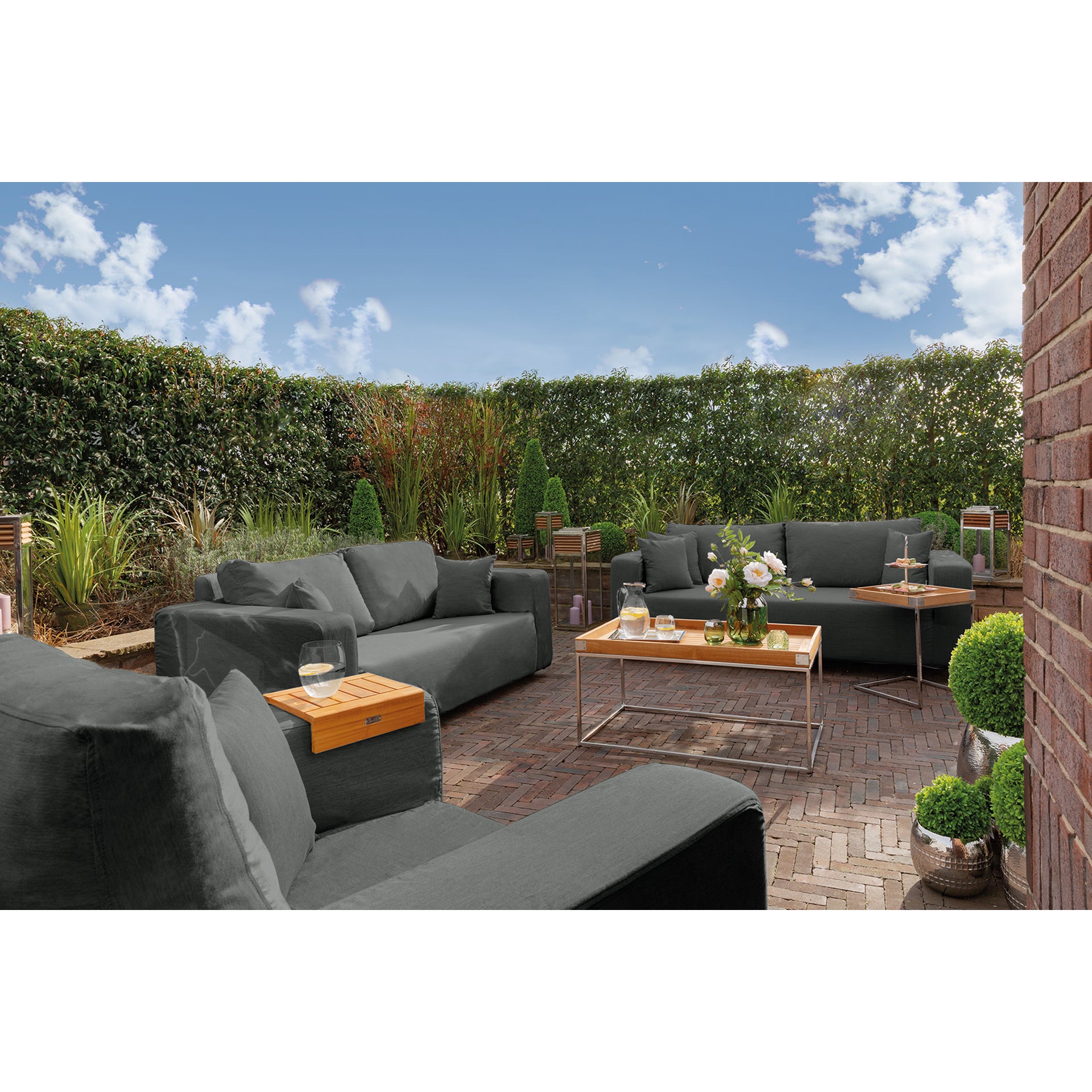 CARLO Komplettbezug für 2 - Sitzer grau melange