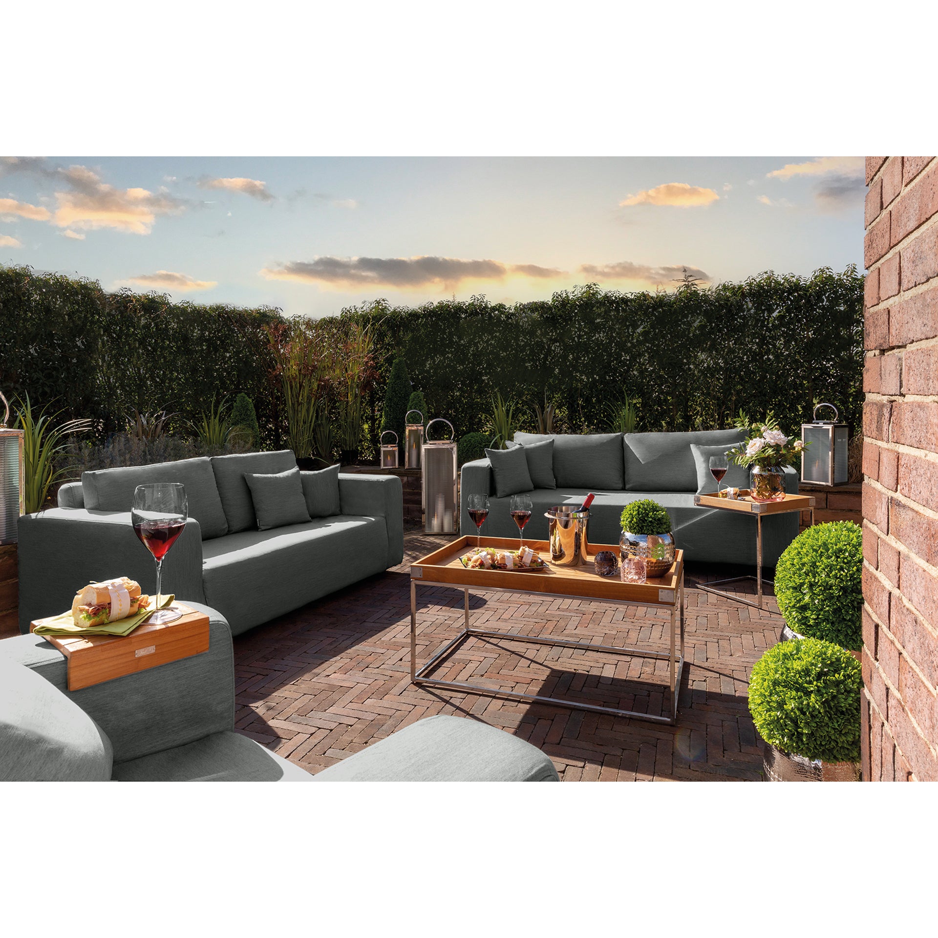 CARLO Komplettbezug für 2 - Sitzer grau melange